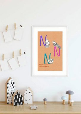 Komar Poster ABC Animal N, Buchstaben (1 St), Kinderzimmer, Schlafzimmer, Wohnzimmer
