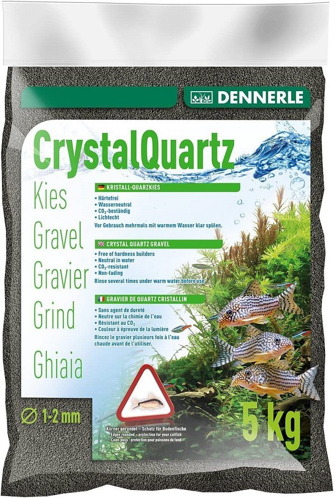 DENNERLE Aquarienkies Dennerle Kristall-Quarzkies diamantschwarz 5 kg