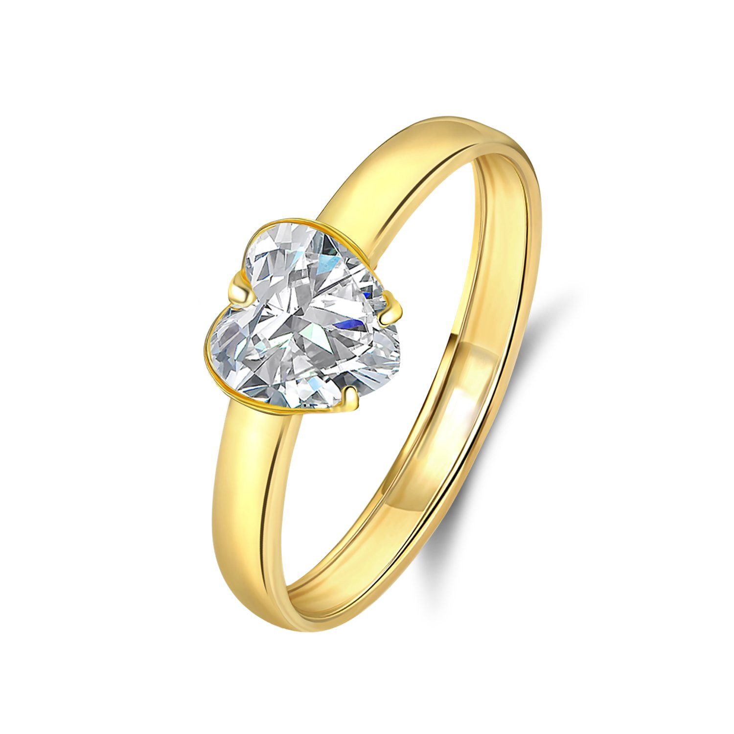 LUCARDI Fingerring Ring - 375 Gold - Gold - Zirkonia - Damen