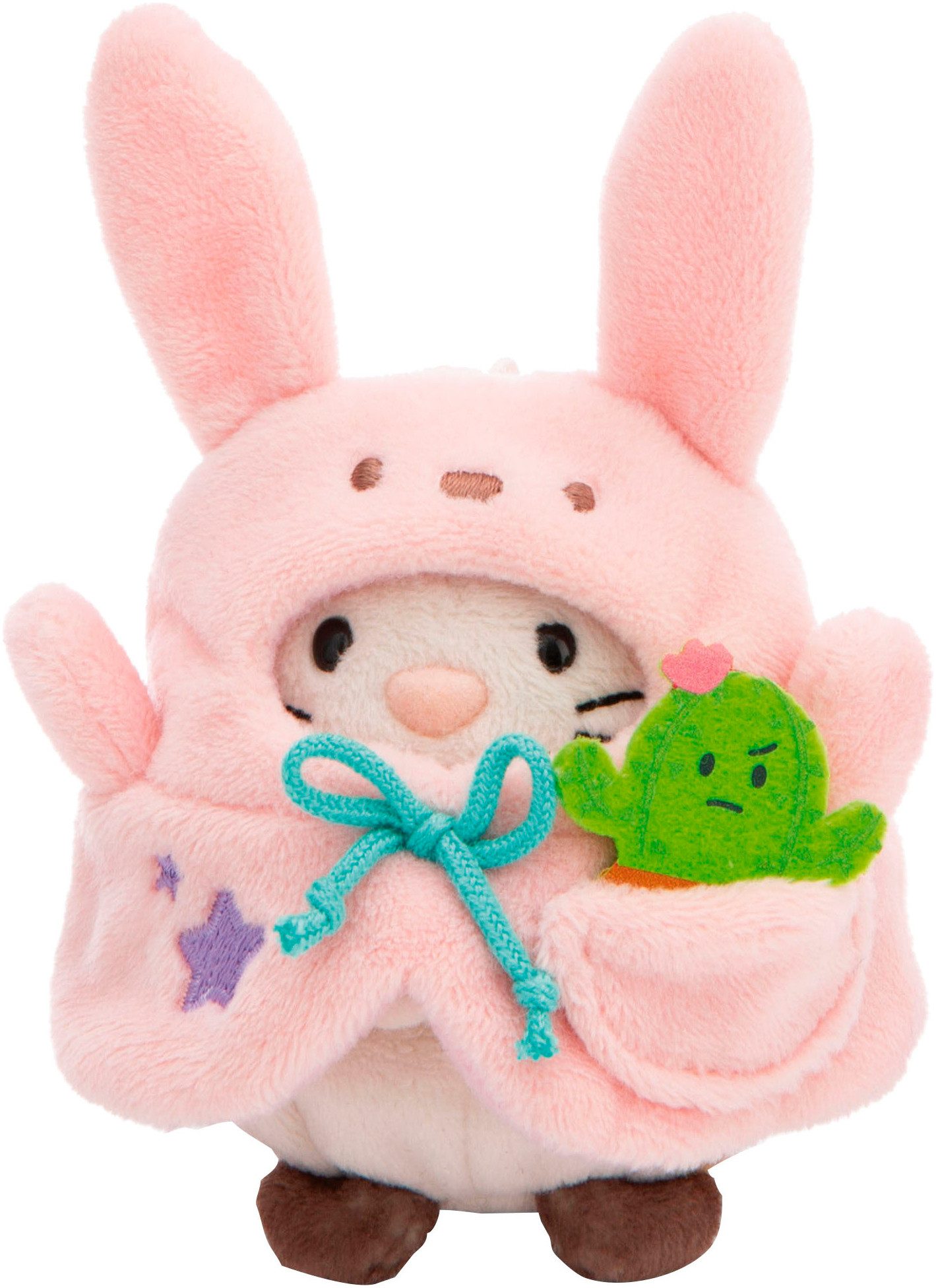 Nici Kuscheltier mymochi, Katze Angy, 8 cm, mit Kaktus und Hasenkostüm, in Geschenkbox
