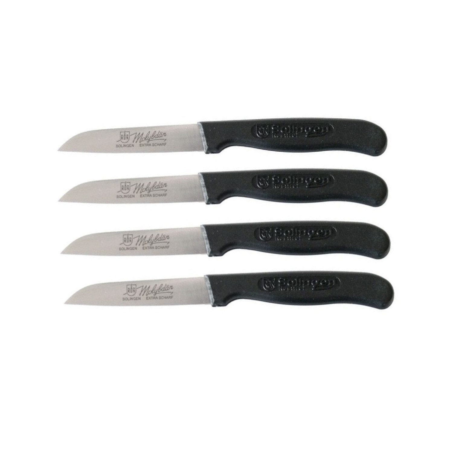 RÖR Messer-Set 4 Stück Schälmesser Küchenmesser gerade Gemüsemesser Obstmesser