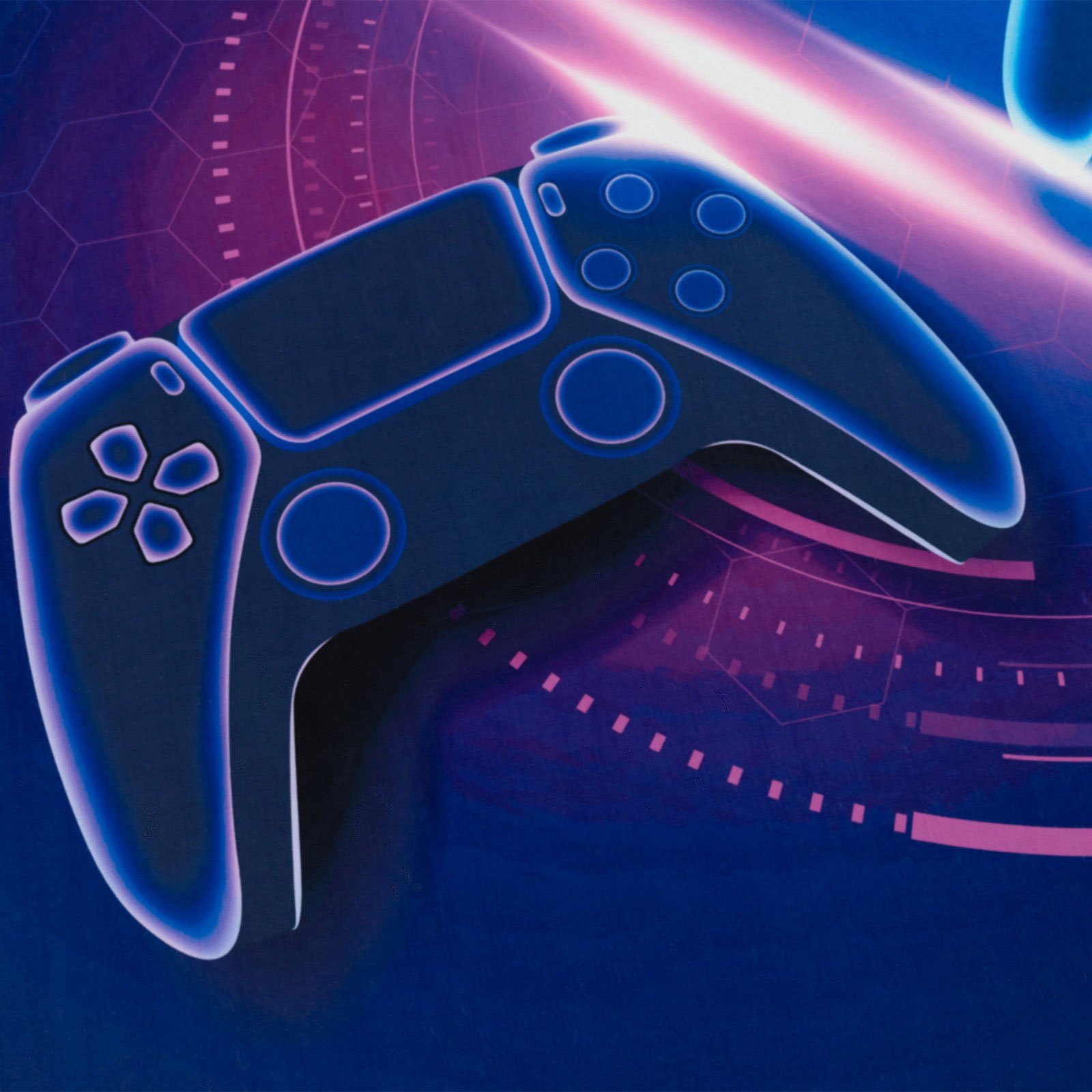 TaraCarpet Kinderteppich Tara Kids Fresh Gamer, rechteckig, Höhe: 5 mm, Kinderzimmer Jugendzimmer Gamer Controller Zocker Junge 080X150 cm