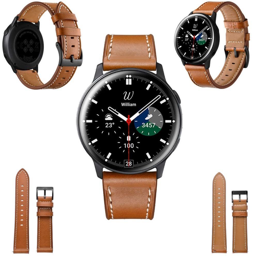 Wigento Für Samsung Galaxy Watch 4 40mm / 44mm Uhr Smart Watch Echt Leder  Armband Ersatz Arm Band Braun Fitnessband online kaufen | OTTO
