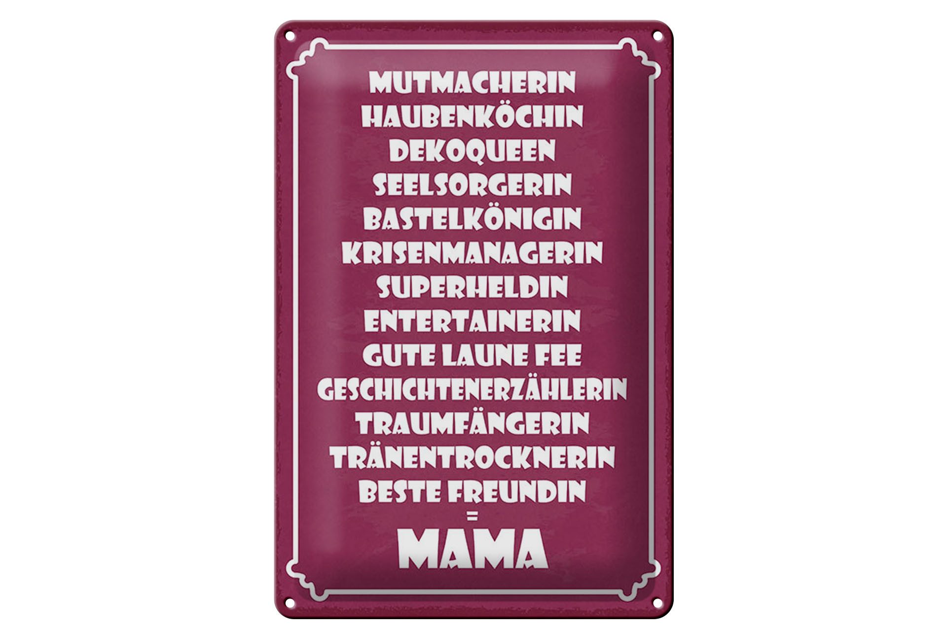 Metallbild Spruch 20x30 cm MAMA Mutmacherinqueen Seelsorge