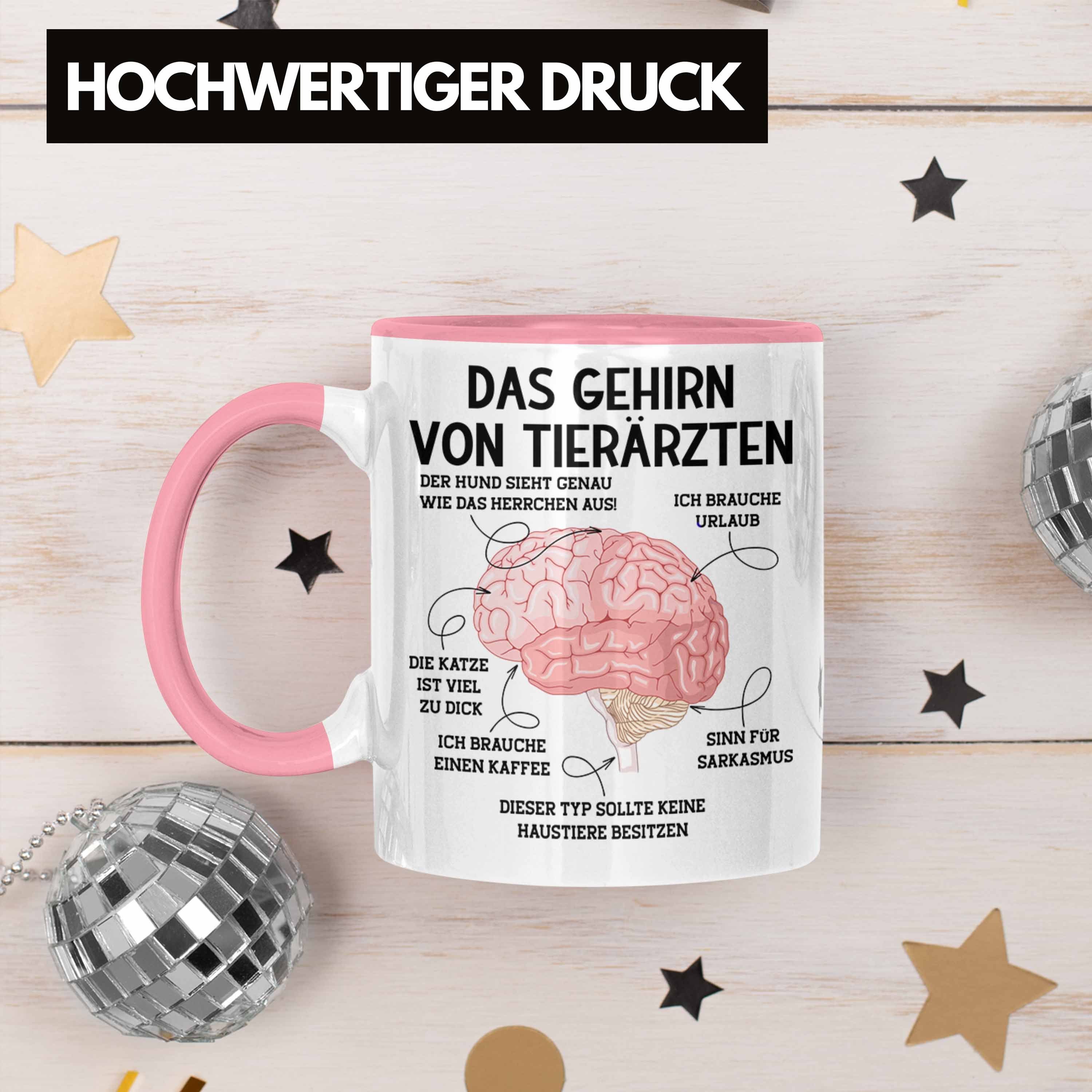 Tasse Geschenk Gehirn Weihnachte Lustiger Trendation Sprüche Rosa Spruch Tierarzt Tierärztin