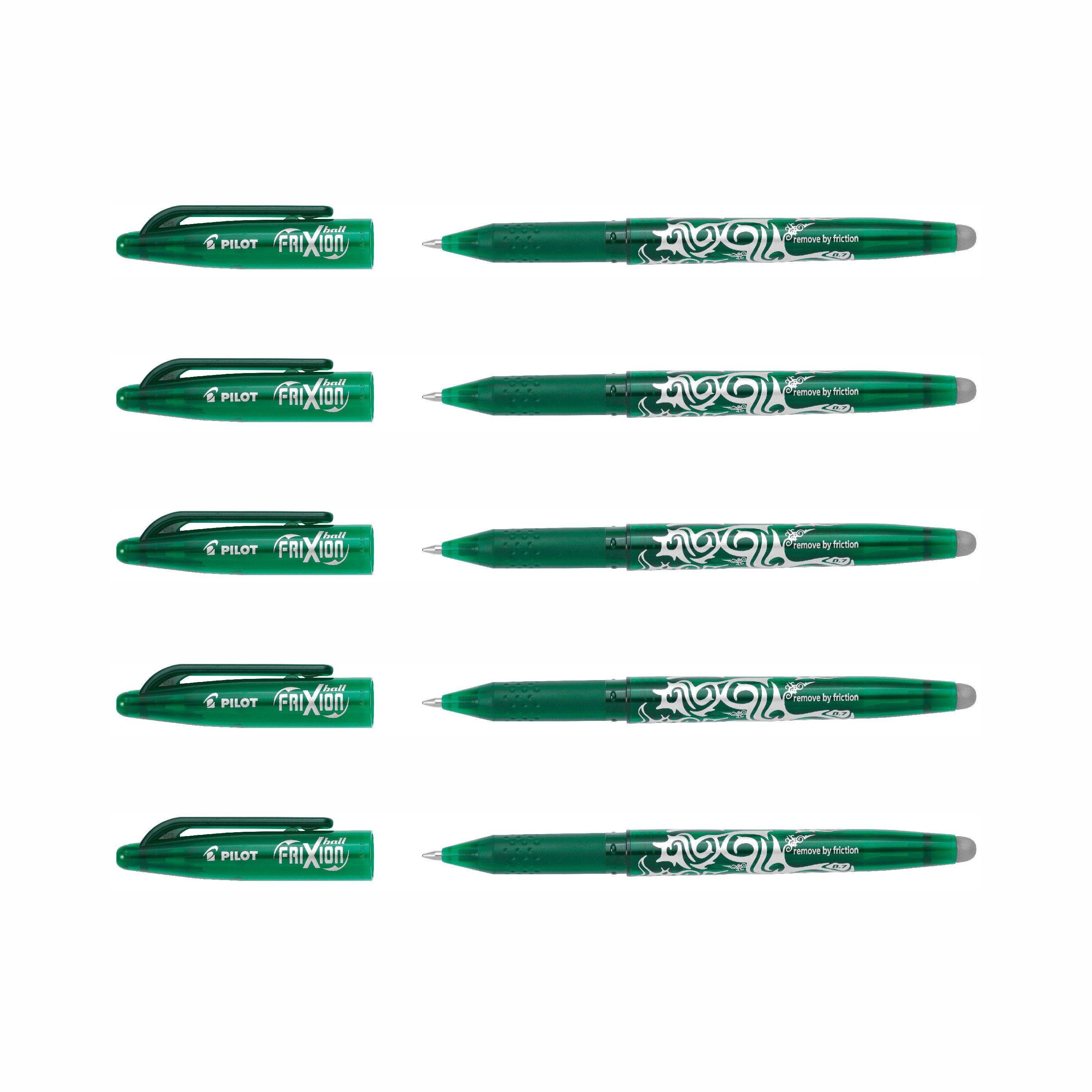 PILOT Tintenroller Frixion Ball 0.7 - 5er-Set, (5-tlg) grün