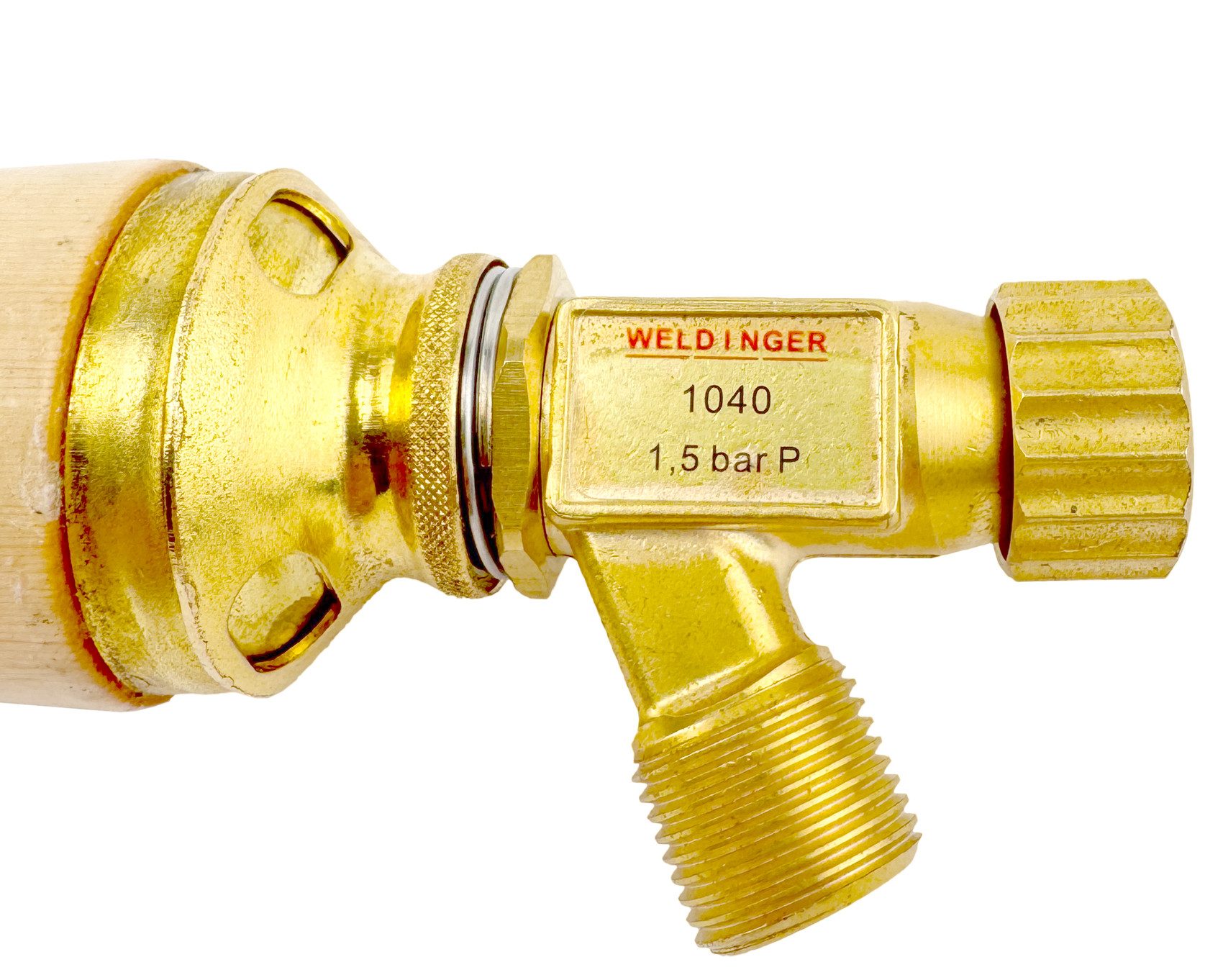 WELDINGER Lötkolben Dachrinnenlötkolben Profi Holzgriff 350 g Kupferstück Windschutz 3/8", Gas, zum Verzinnen, Anwärmen, Abbrennen und Voranwärmen