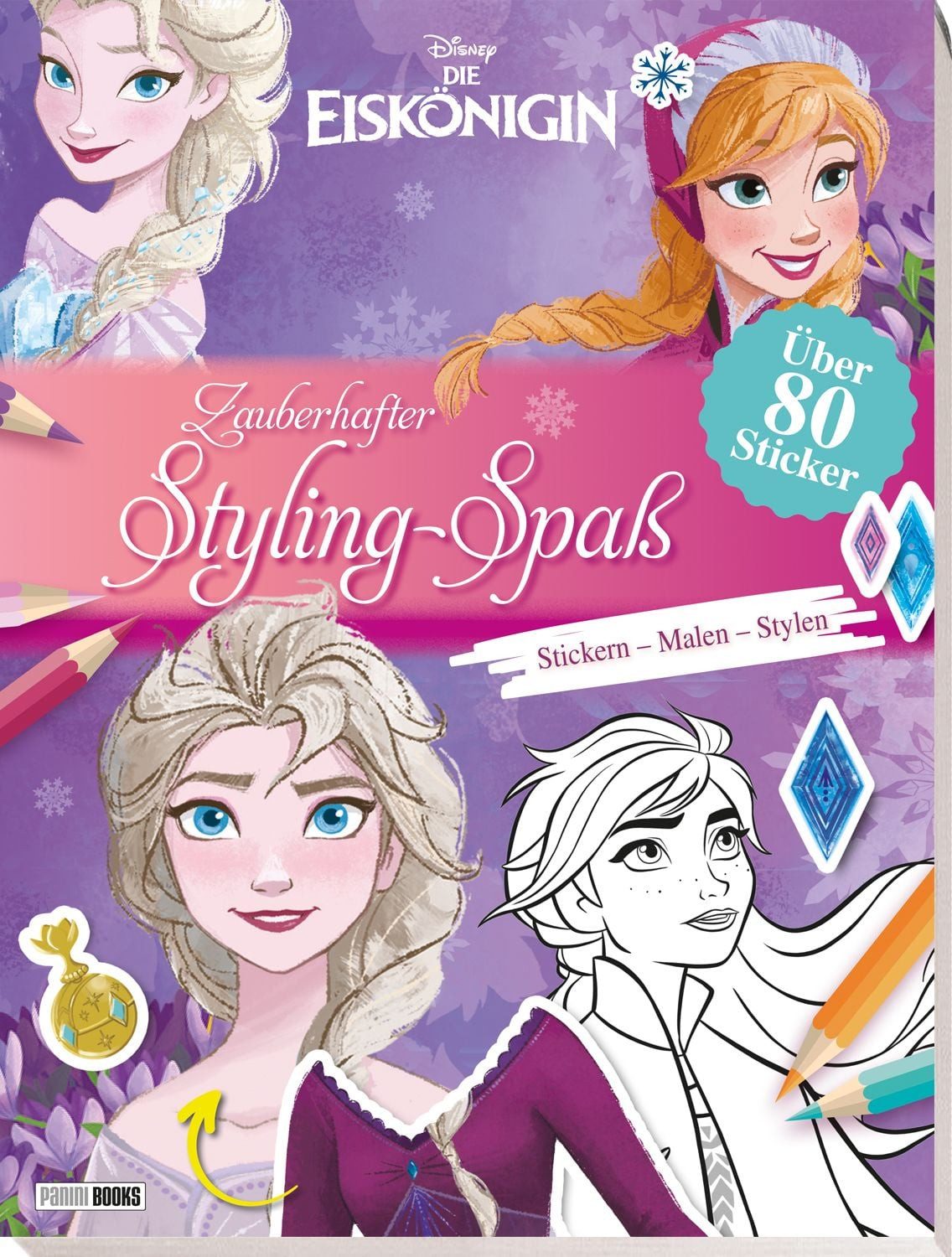 Disney Die Eiskönigin: Zauberhafter Styling-Spaß: Stickern, Malen, Sty / Walt Disney, Panini