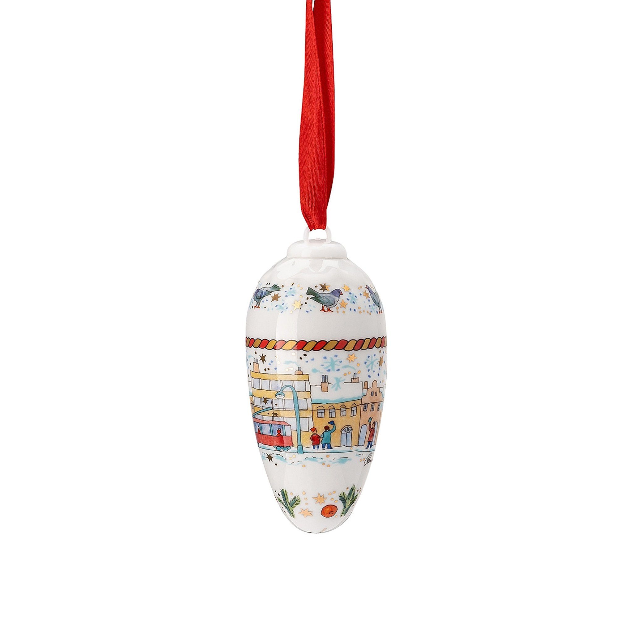 Hutschenreuther Christbaumschmuck Porzellanzapfen Weihnachtszapfen 2023 in OVP (1-tlg), Sammelobjekt mit OVP (Originalverpackung)
