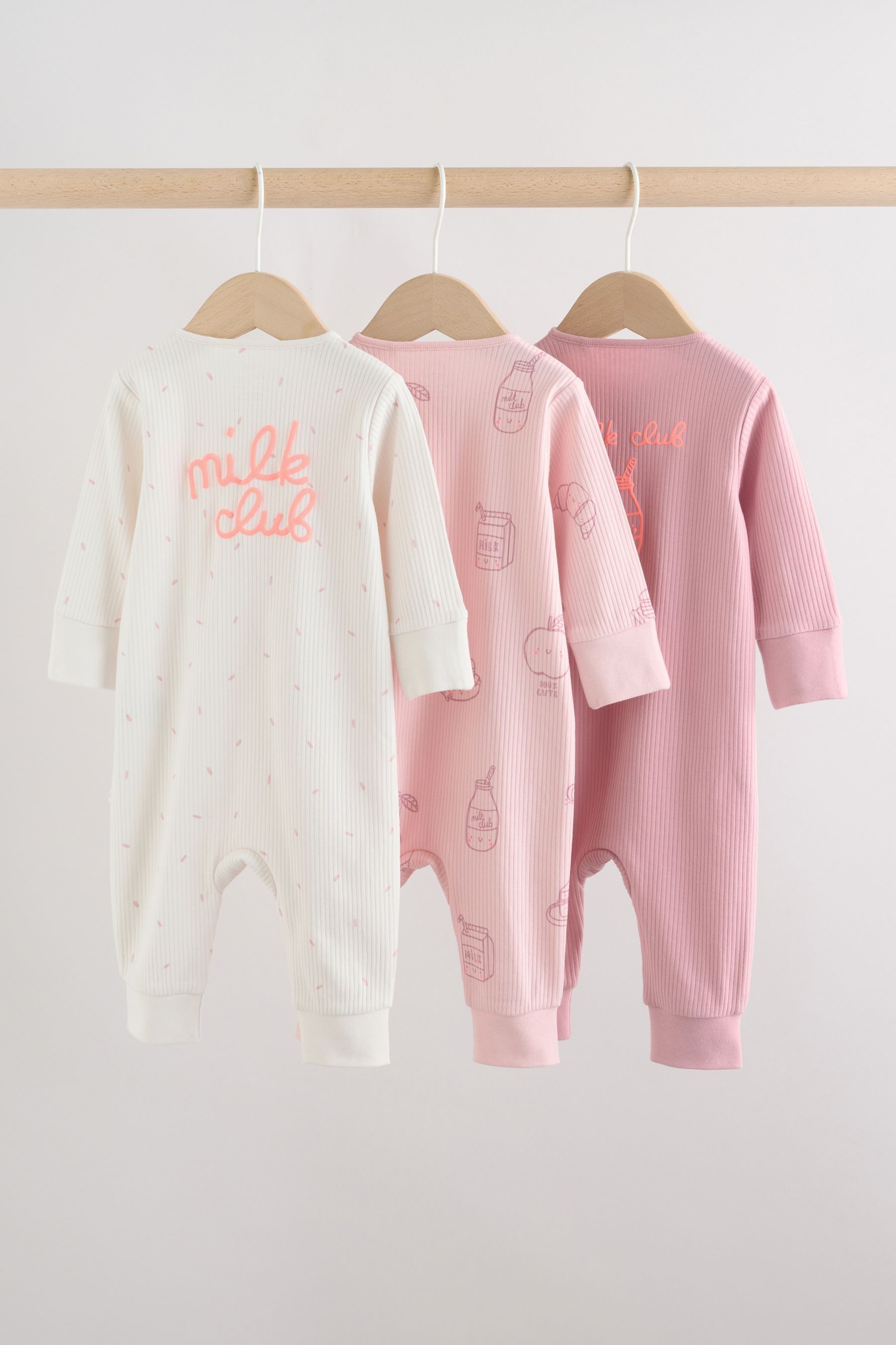 Next Schlafoverall Babyschlafanzüge mit Zweiwege-RV, 3er-Pack (3-tlg) – Bild 2 von 5