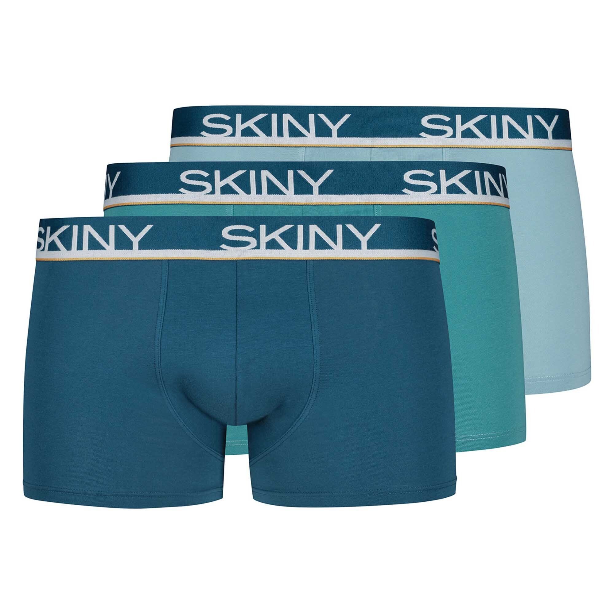 Skiny Boxer Herren Boxer Shorts 3er Pack - Trunks, Pants Blau/Türkis/Hellblau