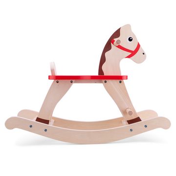 New Classic Toys® Einzelschaukel Schaukelpferd Klassisch aus Holz Kinderschaukelpferd Holzspielzeug