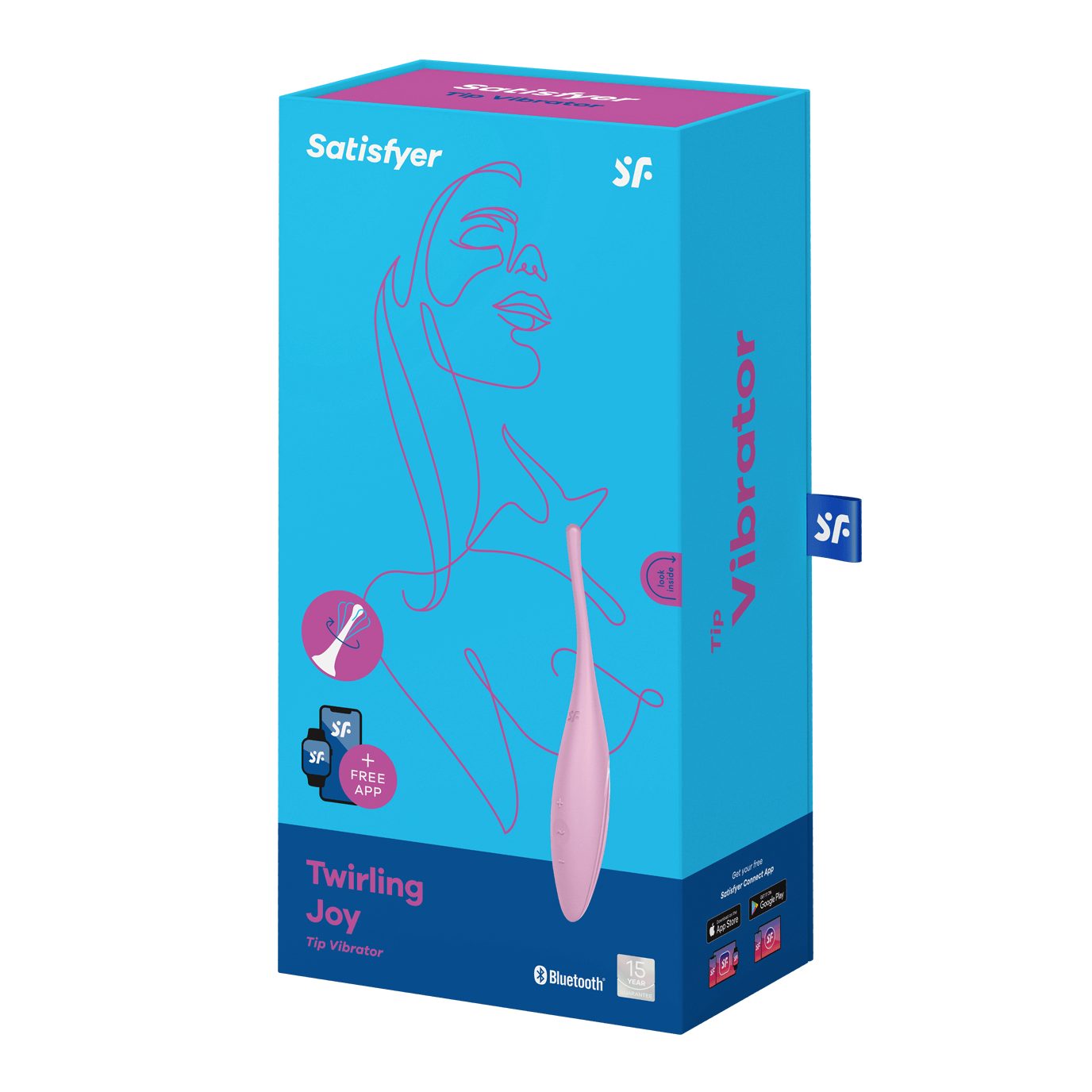 'Twirling rosa Satisfyer Connect Satisfyer App', - Auflege-Vibrator wasserdicht Tip Vibrator Joy