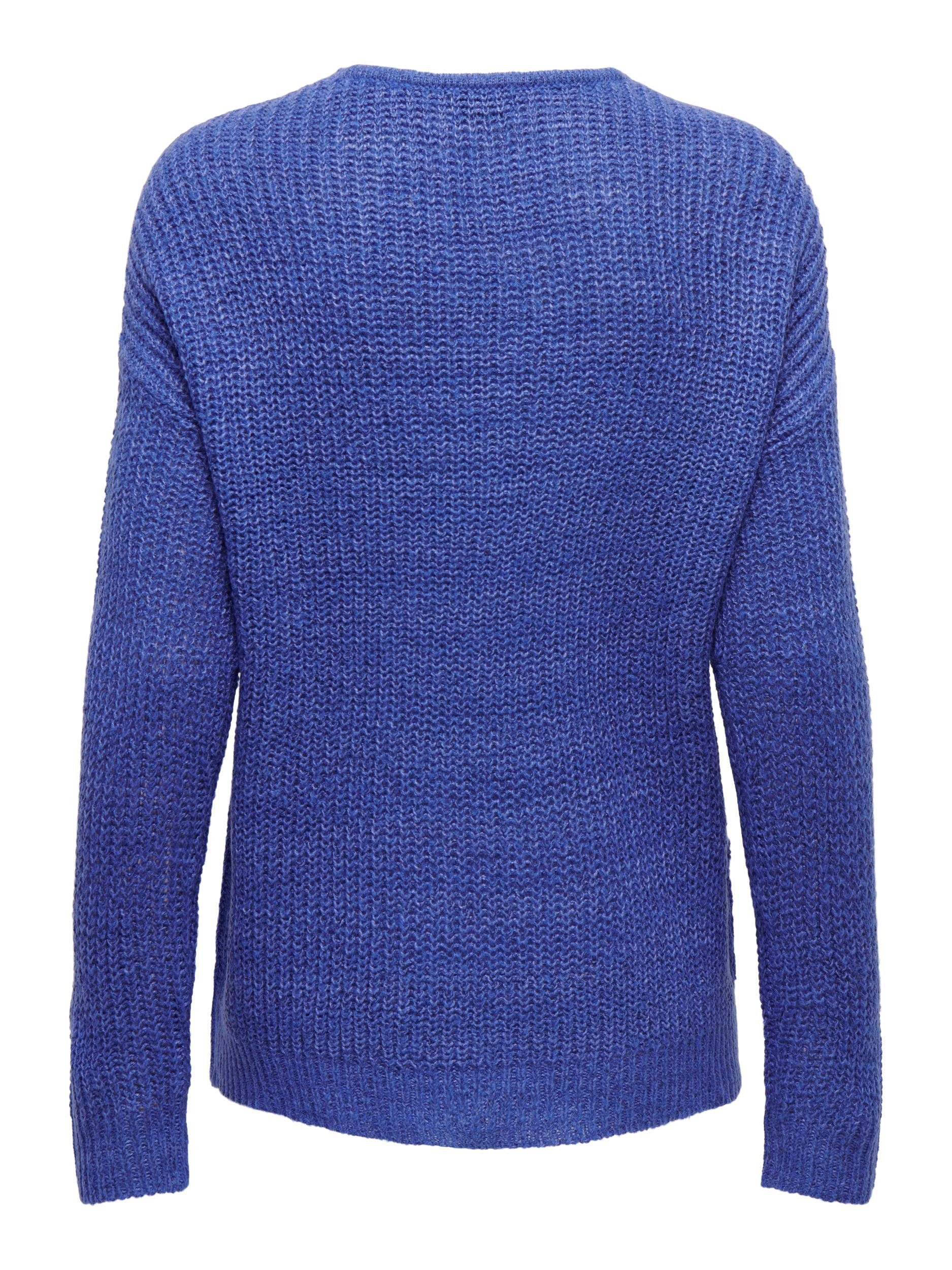 Blue JDY V-Ausschnitt-Pullover (1-tlg) New Dazzling Megan