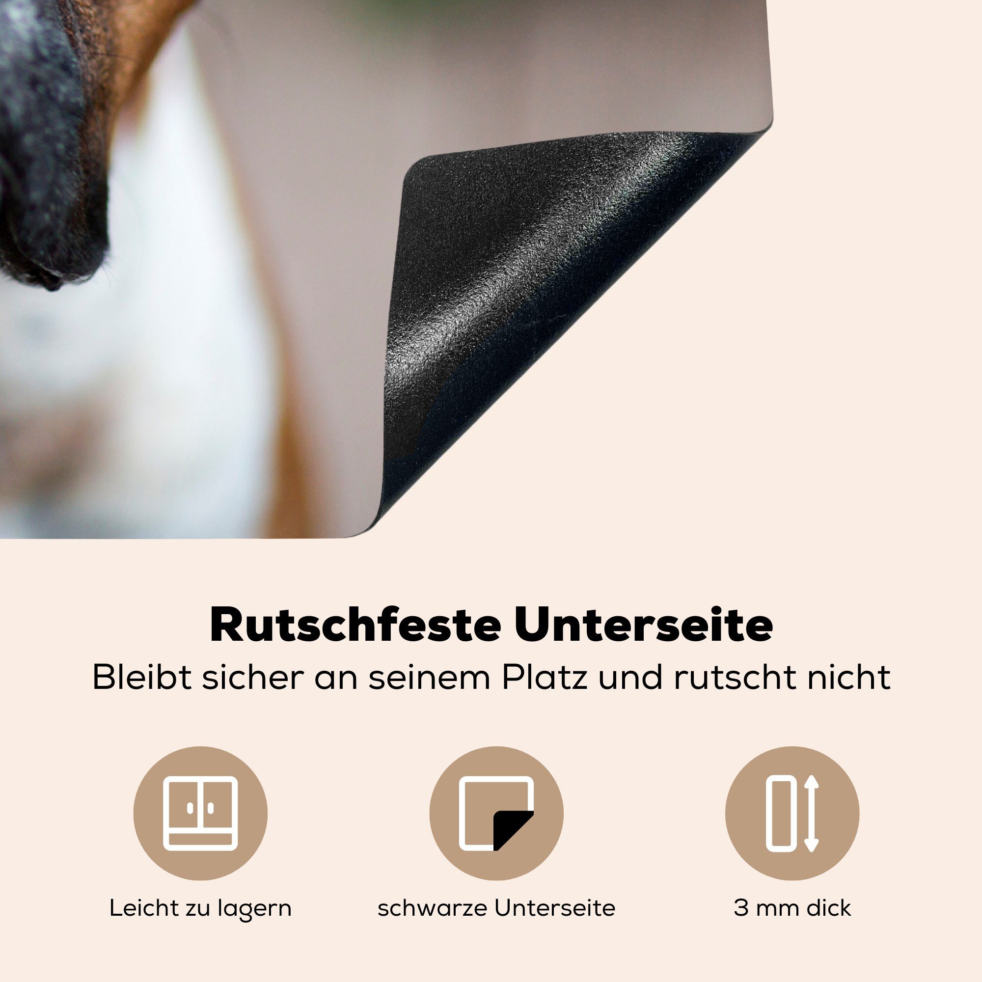 Vinyl, Induktionskochfeld Herdblende-/Abdeckplatte Boxer Ceranfeldabdeckung küche, tlg), cm, für die 81x52 Schutz mit Augen, MuchoWow glitzernden Ein (1