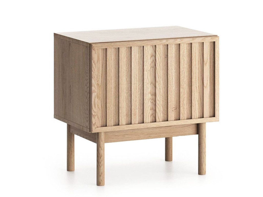 Beautysofa Nachttisch SAPPORO im Japandi-Stil (Push-to-Open-Funktion, mit 1 Tür), Breite: 50 cm