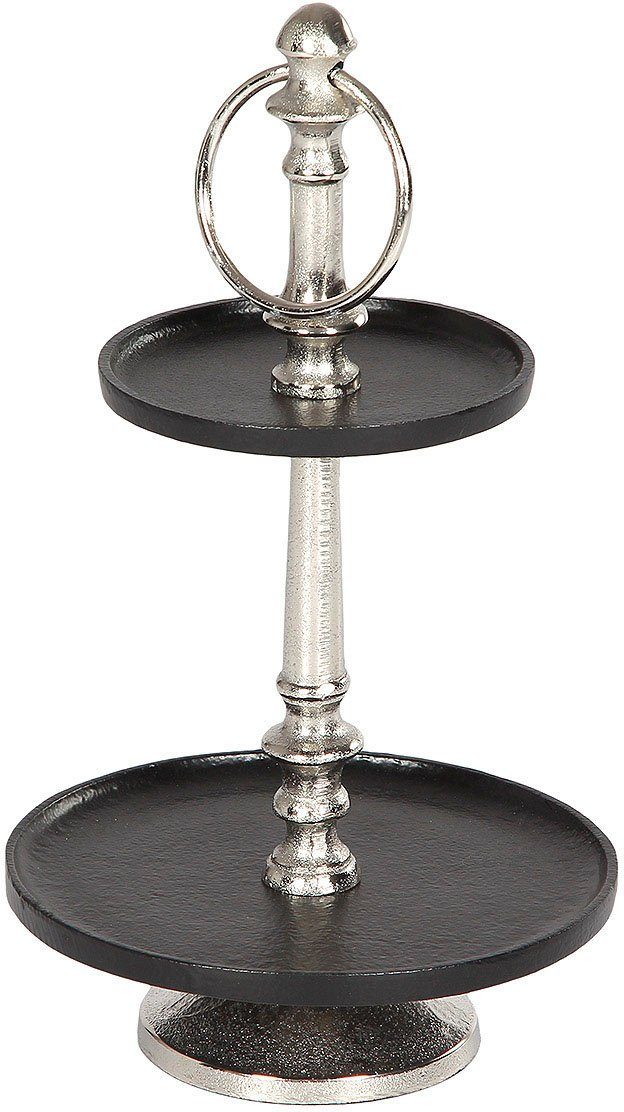 Ambiente Haus Etagere Etagere 2 Stufen Silber und Schwarz, Aluminium, (1-tlg)