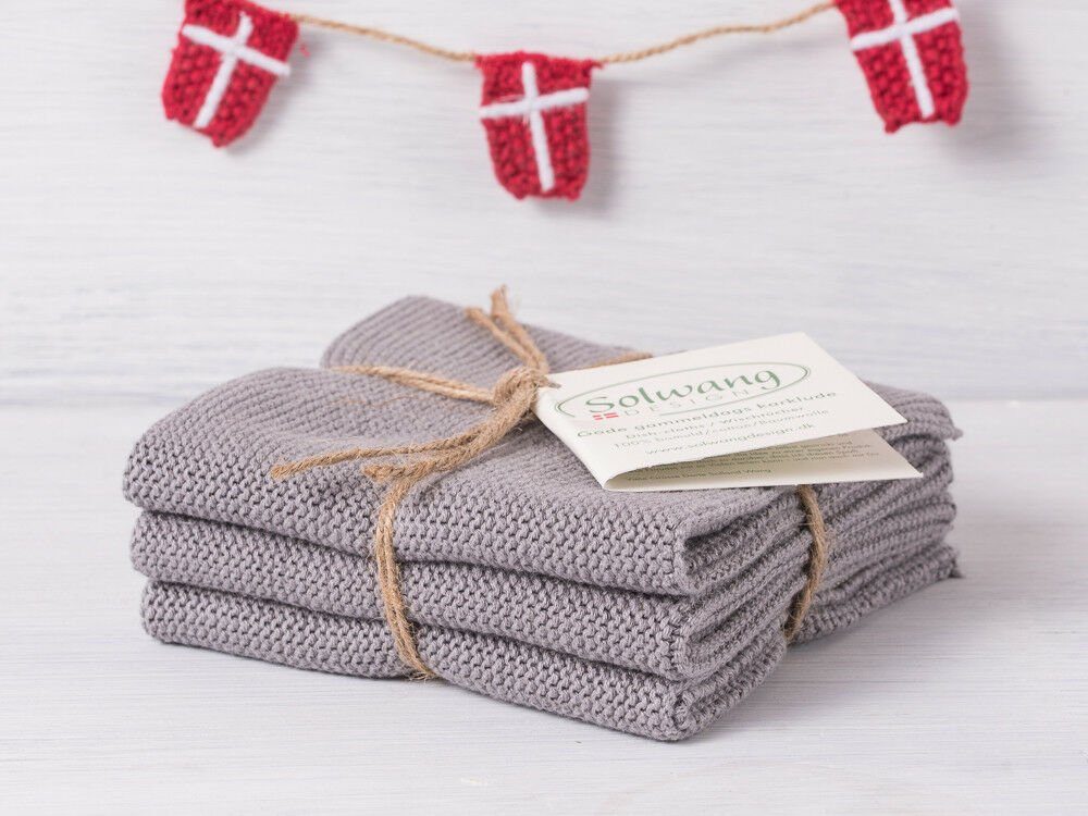 Solwang Spültuch Solwang Wischtuch Stahlgrau 3er Set