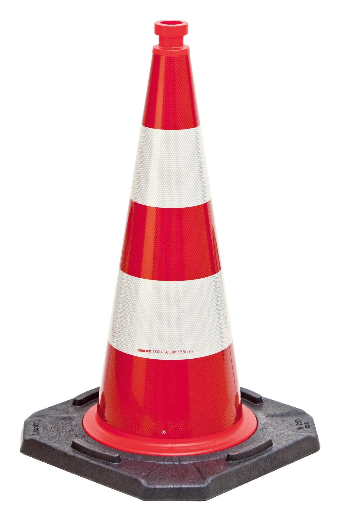 Moravia Pylone, MORION-Reflexkegel-EU 500 Typ A rot-weiss reflektierend