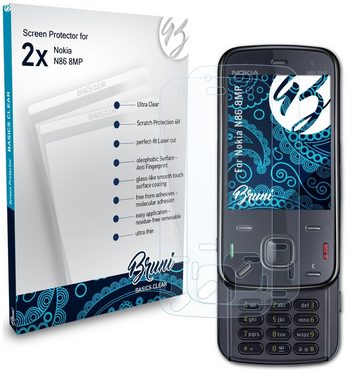 Bruni Schutzfolie Glasklare Displayschutzfolie für Nokia N86 8MP, (2 Folien), praktisch unsichtbar