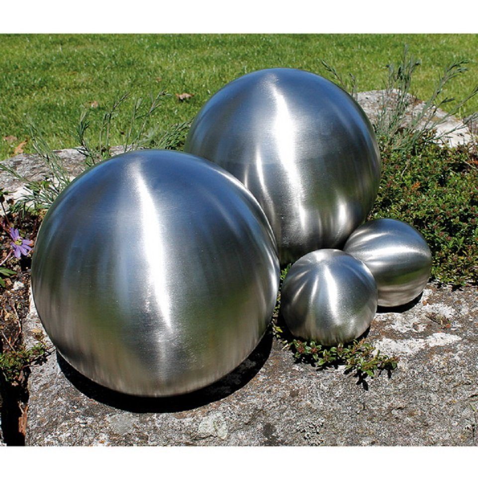 Linder Exclusiv GmbH Dekokugel Gartendeko Kugel Dekokugel Silber, 2 große,  2 kleine Kugel zur Auswahl: matt oder glänzend
