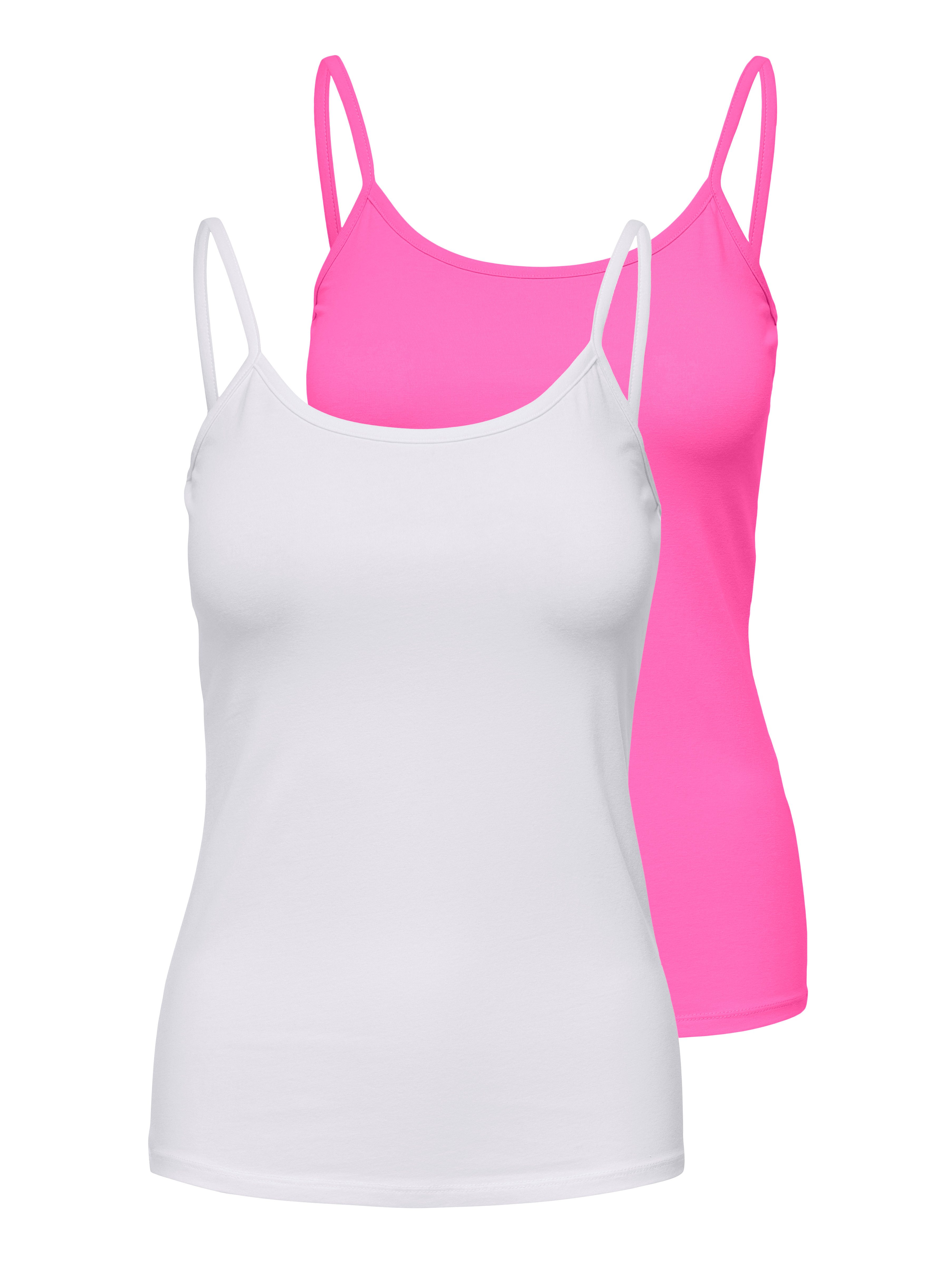 ONLY Spaghettitop ONLLOVE – Spaghettitops im Doppelpack mit elastischem Tragekomfort (Packung, 2-tlg) Baumwollmischung, regular fit