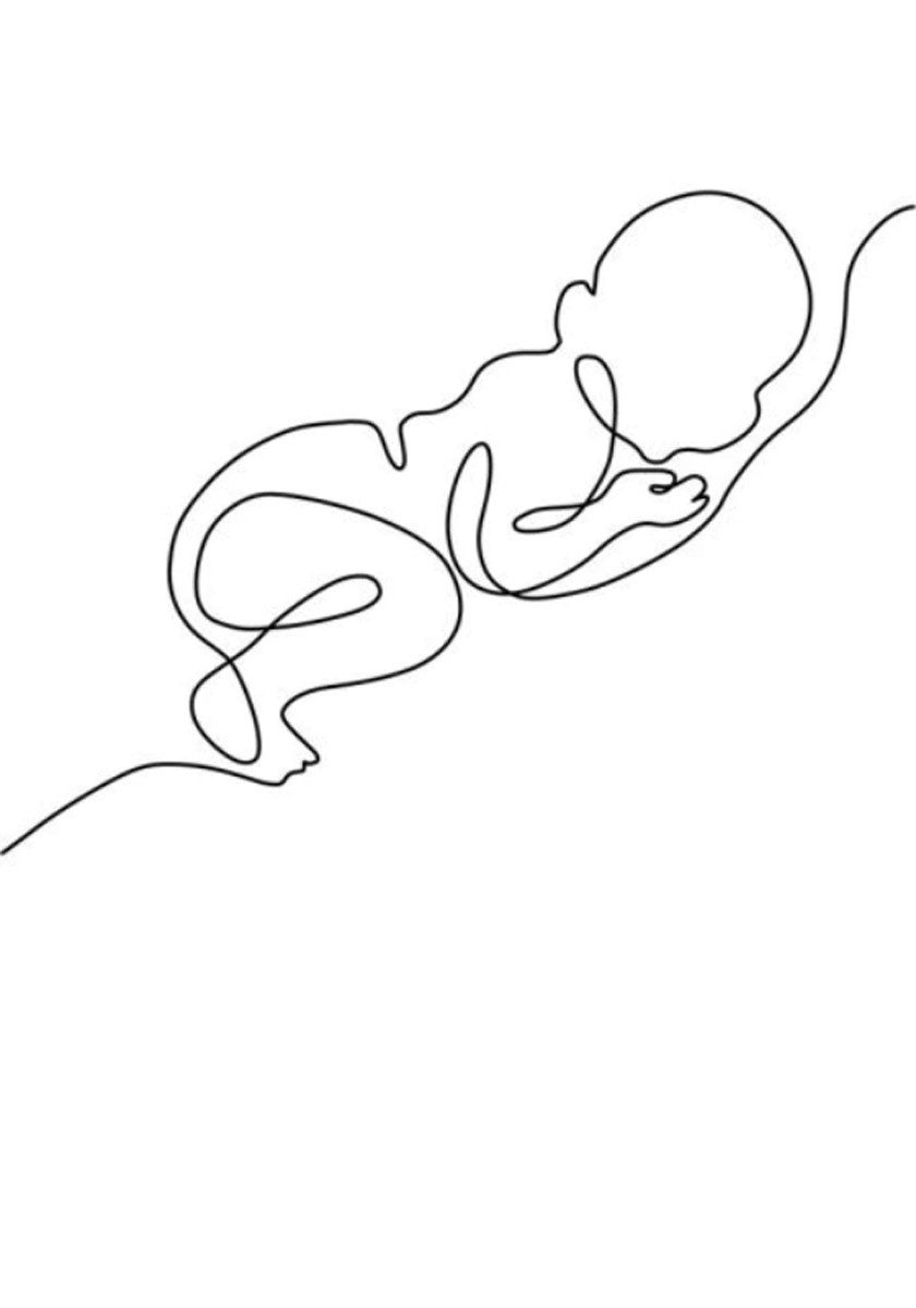 TPFLiving Kunstdruck (OHNE RAHMEN) Poster - Leinwand - Wandbild, Abstrakte Linien Baby Familie - Bilder Babyzimmer Bilder Familie - (6 Motive in 7 Verschiedene Größen zur Auswahl), Farben: Schwarz, Weiß - Größe: 10x15cm