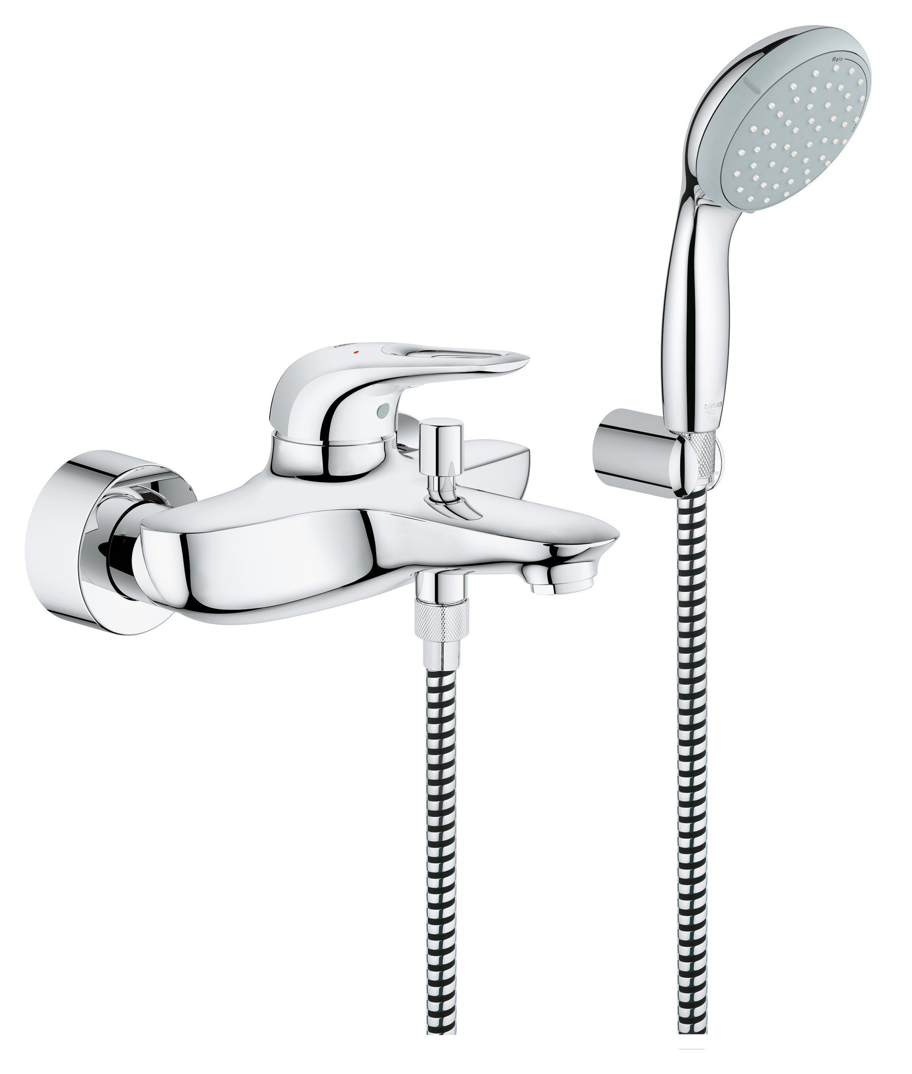 Grohe Badarmatur Eurostyle Einhand Wannenbatterie mit Brausegarnitur offene günstig online kaufen