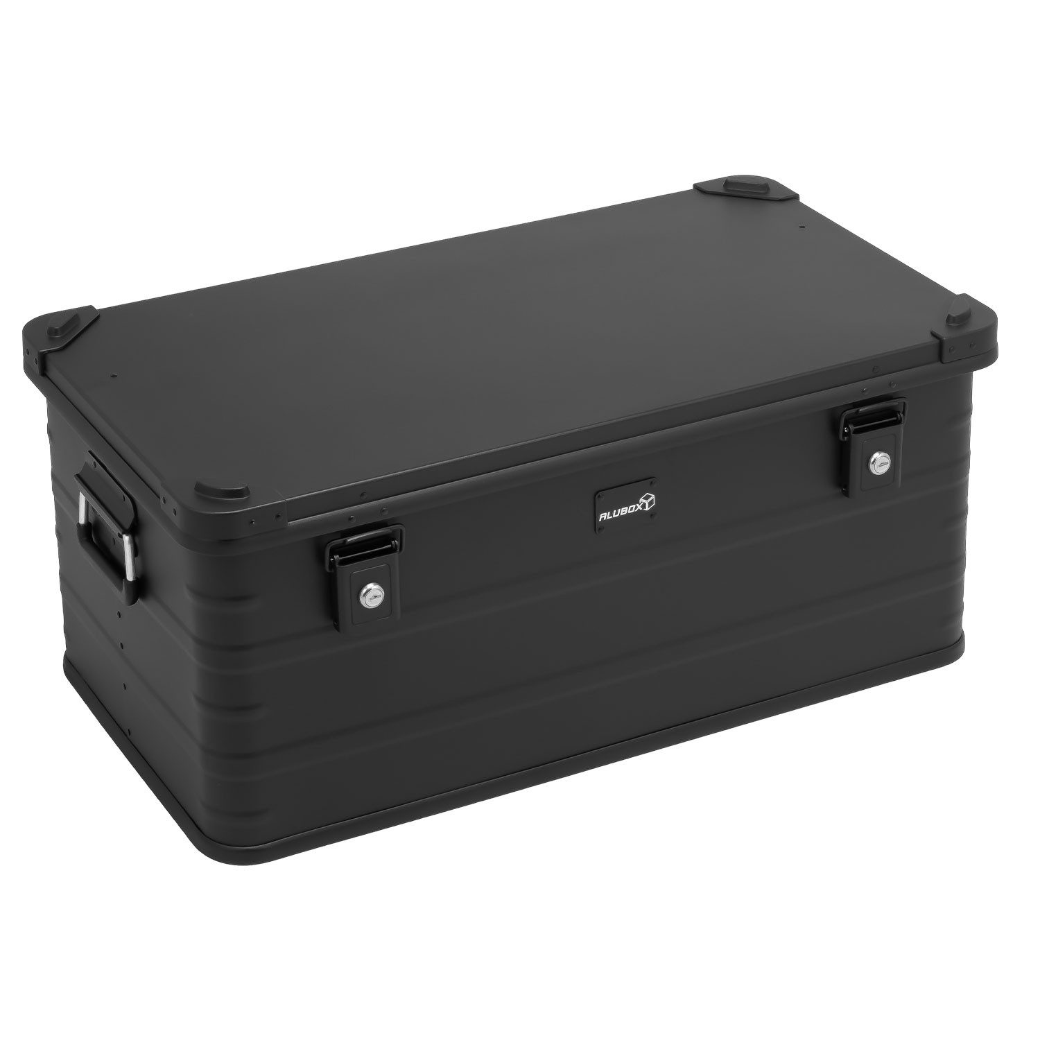 ALUBOX Aufbewahrungsbox E92 Transportbox Aluminium matt schwarz (stapelbar mit der 50 Liter Kiste), spritzwassergeschützt - abschließbar - leicht und formbeständig