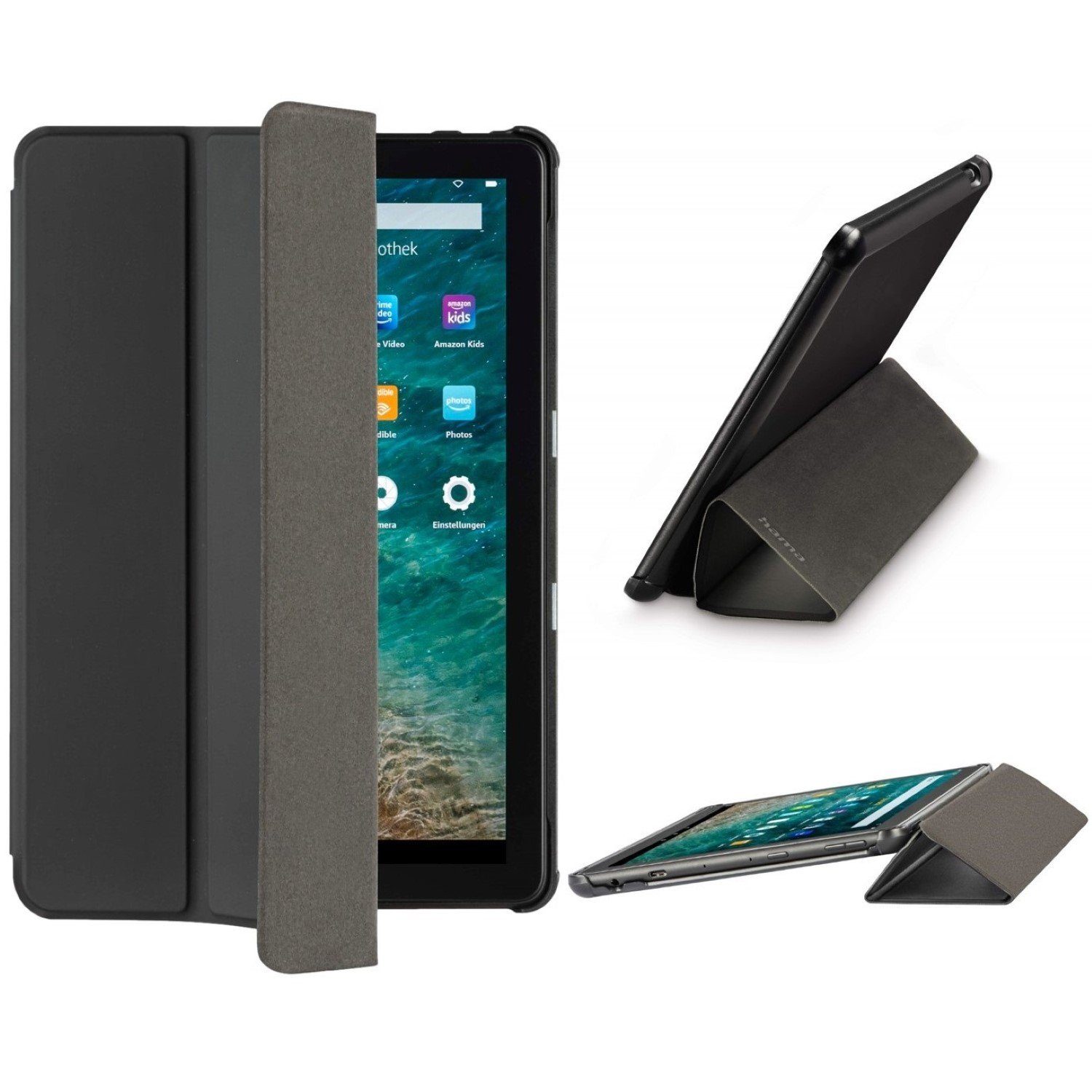Hama Tablet-Hülle Smart Case Fold Tasche Cover Schutz-Hülle Black, Cover als flexibler schlanker Schutz mit Standfunktion