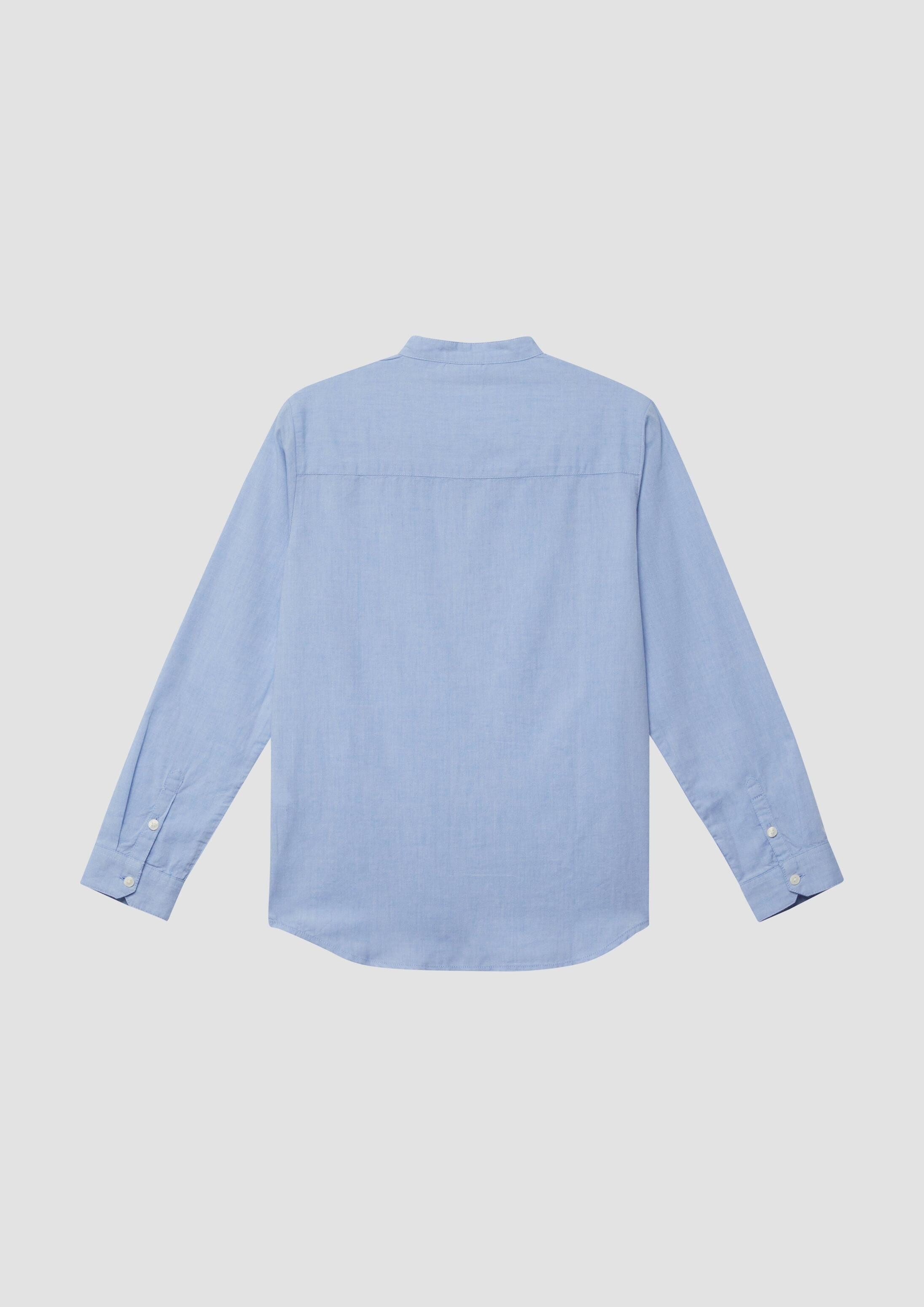 s.Oliver Langarmhemd Hemd Chambray-Hemd mit Stehkragen
