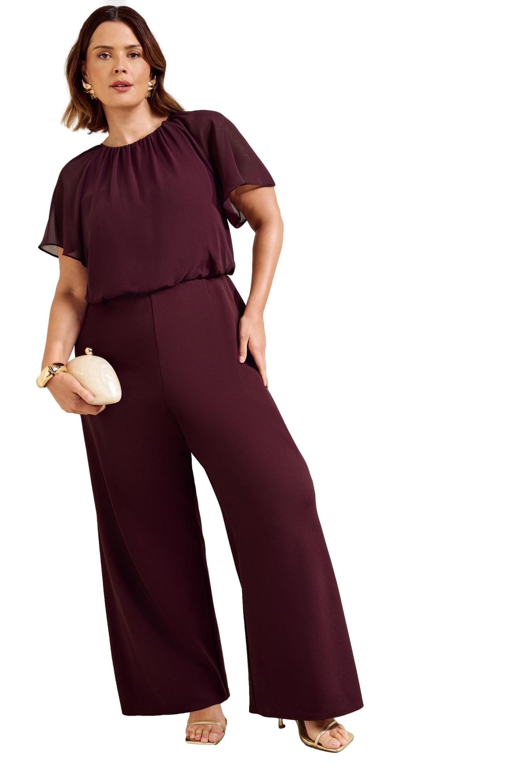 Friends Like These Jumpsuit Friends Like These Scuba-Jumpsuit + Chiffon, Curve (1-tlg)