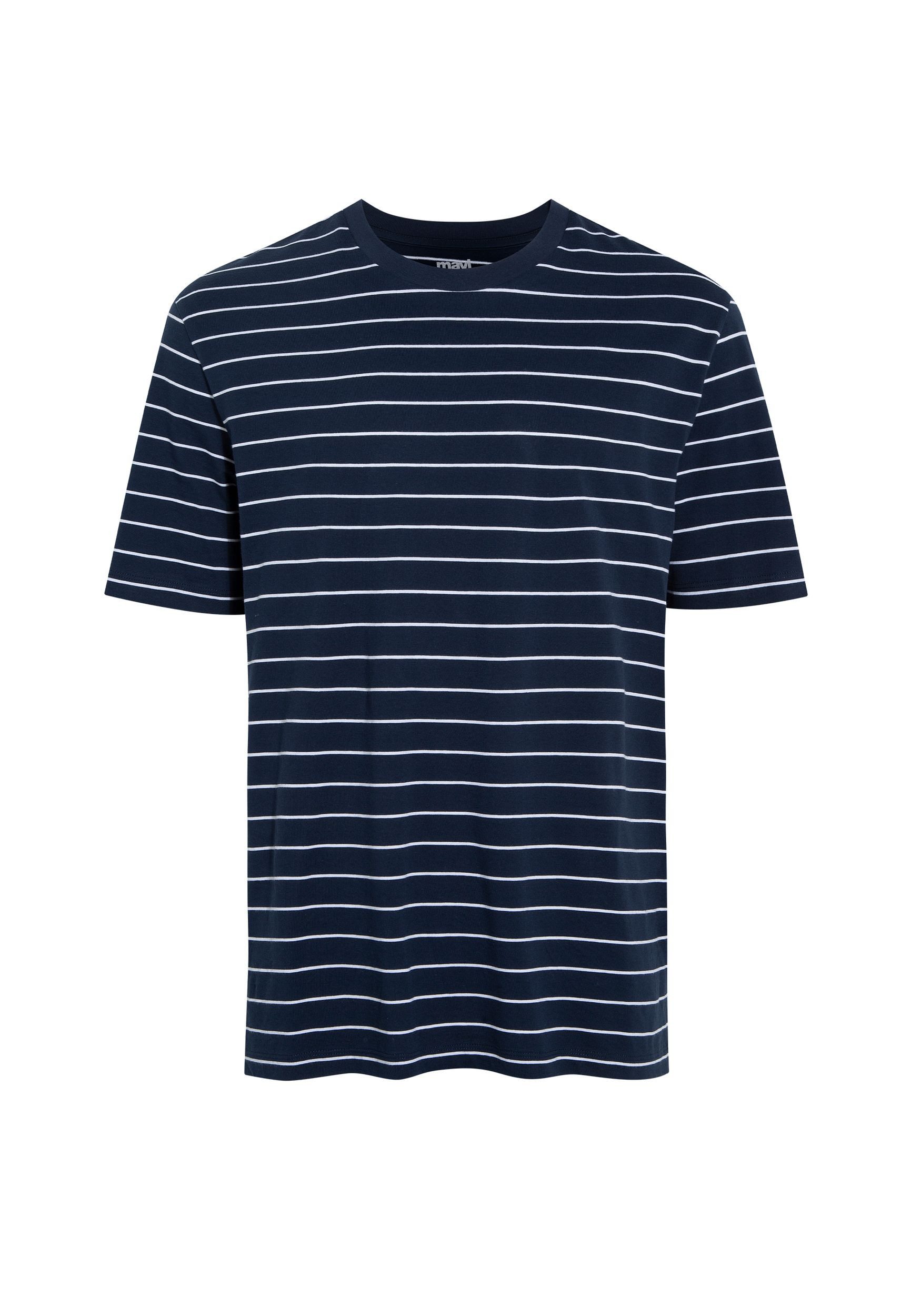 Mavi T-Shirt Streifenmuster, kurze Ärmel, Rundhalsausschnitt günstig online kaufen