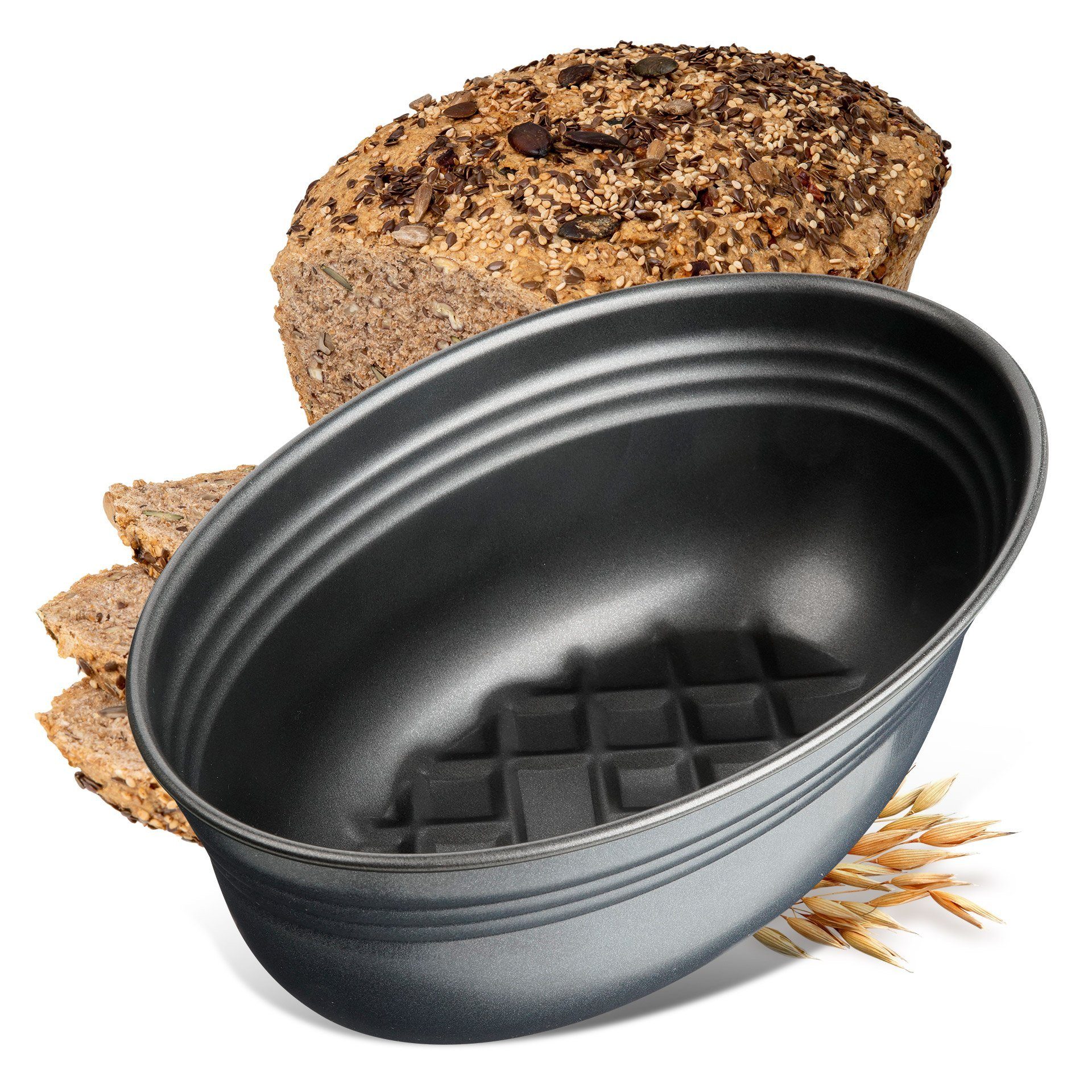 Brotbackform Brotlaibform oval antihaftbeschichtet 26 x 16 x 9 cm