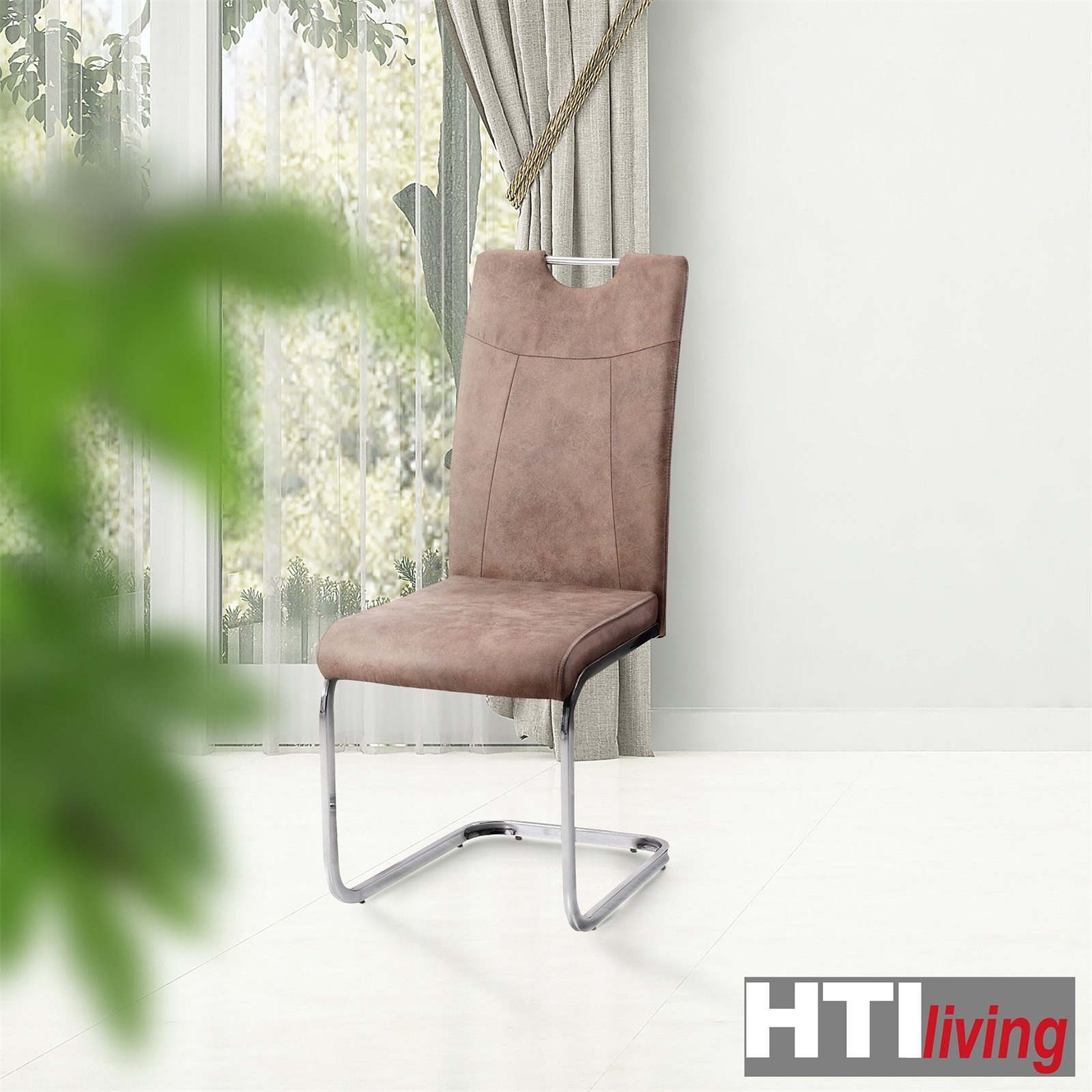 HTI-Line Freischwinger Schwingstuhl KellyC Braun 2er günstig online kaufen