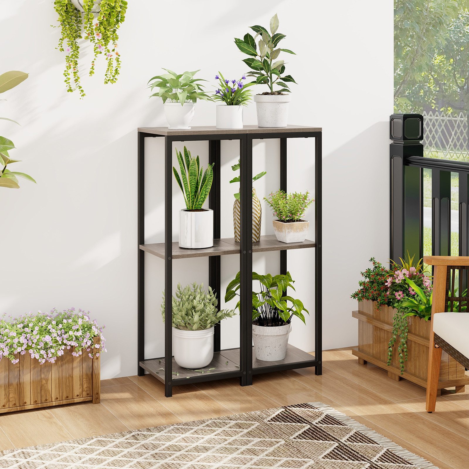 COSTWAY Blumenständer (2 St), 3 Etagen, günstig online kaufen