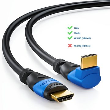 deleyCON deleyCON 10m HDMI 90° Grad Winkel Kabel - HDMI 2.0/1.4a kompatibel HDMI-Kabel