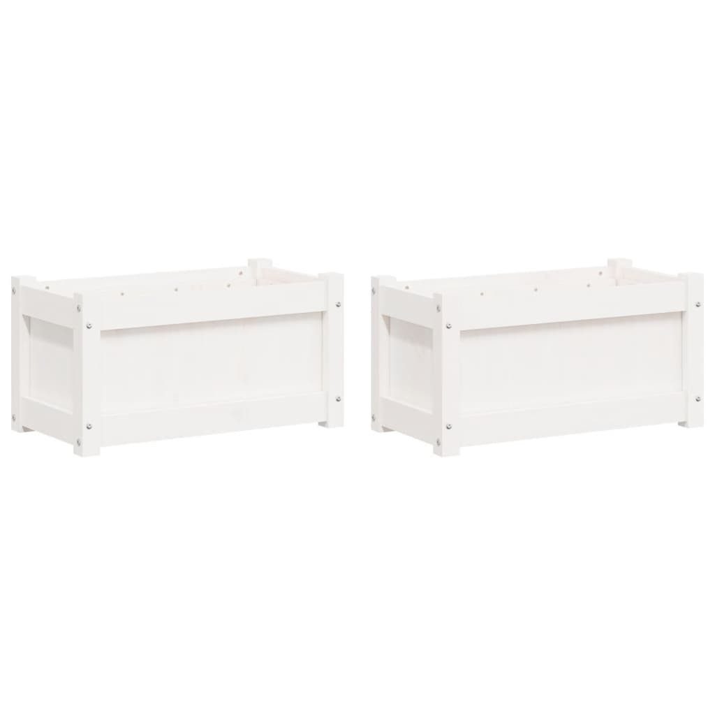 vidaXL Blumentopf Pflanzkübel 2 Stk. Weiß günstig online kaufen