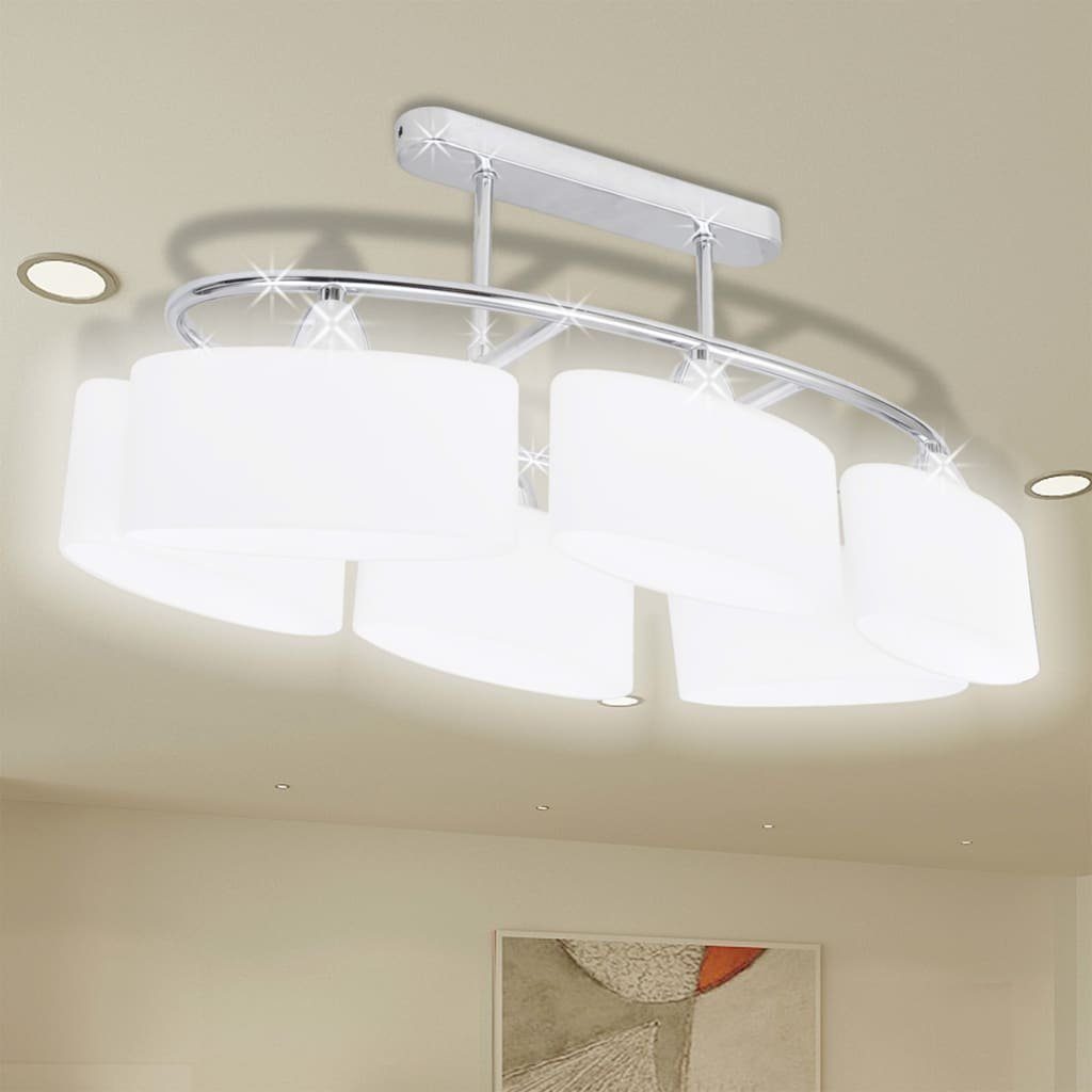 vidaXL Deckenleuchten Deckenlampe mit Glasschirmen E14 ellipsenförmigen 4 Stk