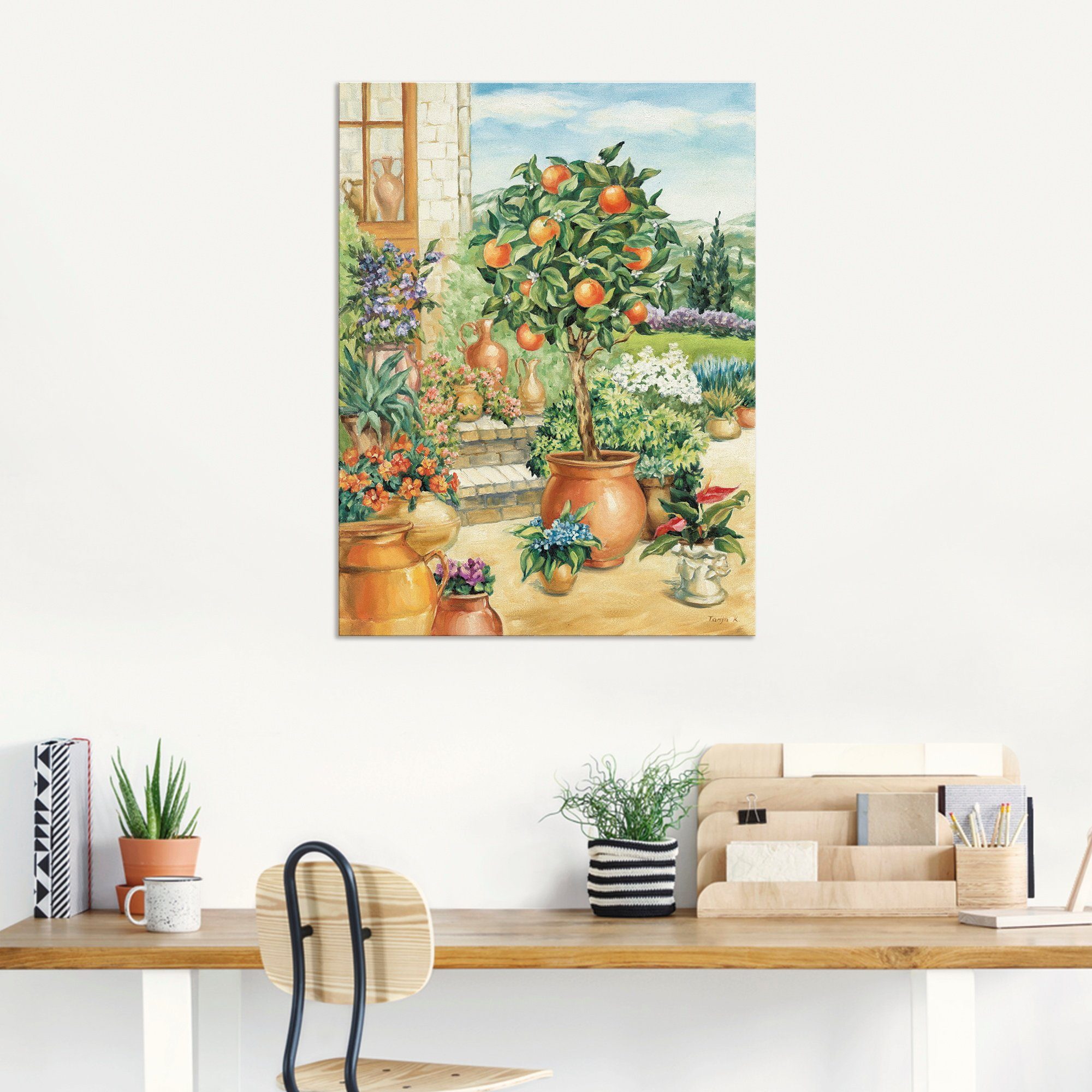 Artland Wandbild Orangenbaum im Garten, Garten (1 St), als Alubild, Leinwandbild in verschied. Größen