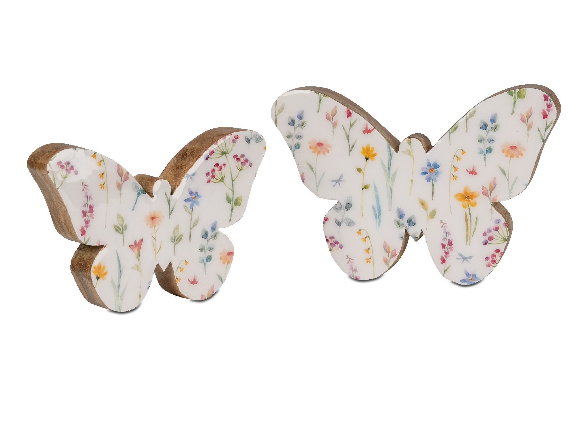 formano Dekofigur Alu Mangoholz, Farbe: Weiß, Motiv: Schmetterling günstig online kaufen
