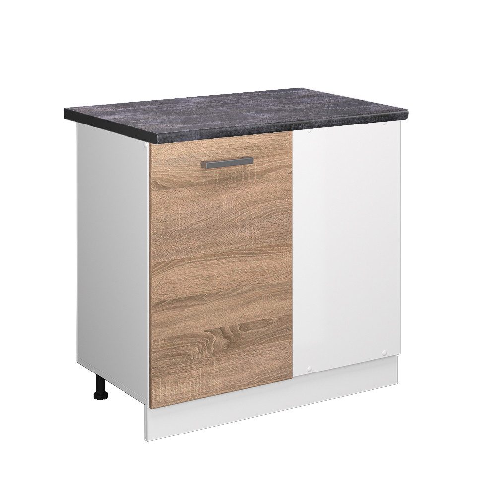 Vicco Eckunterschrank R-Line, Sonoma/Weiß, 86 cm, günstig online kaufen