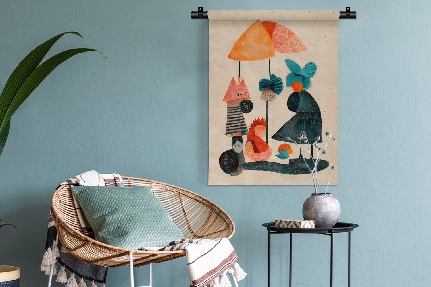 der Wanddekoobjekt Vintage Deko - Pastell Wohnzimmer, - Schlafzimmer für - an MuchoWow Kinder Wand, Tapisserie, Farben,