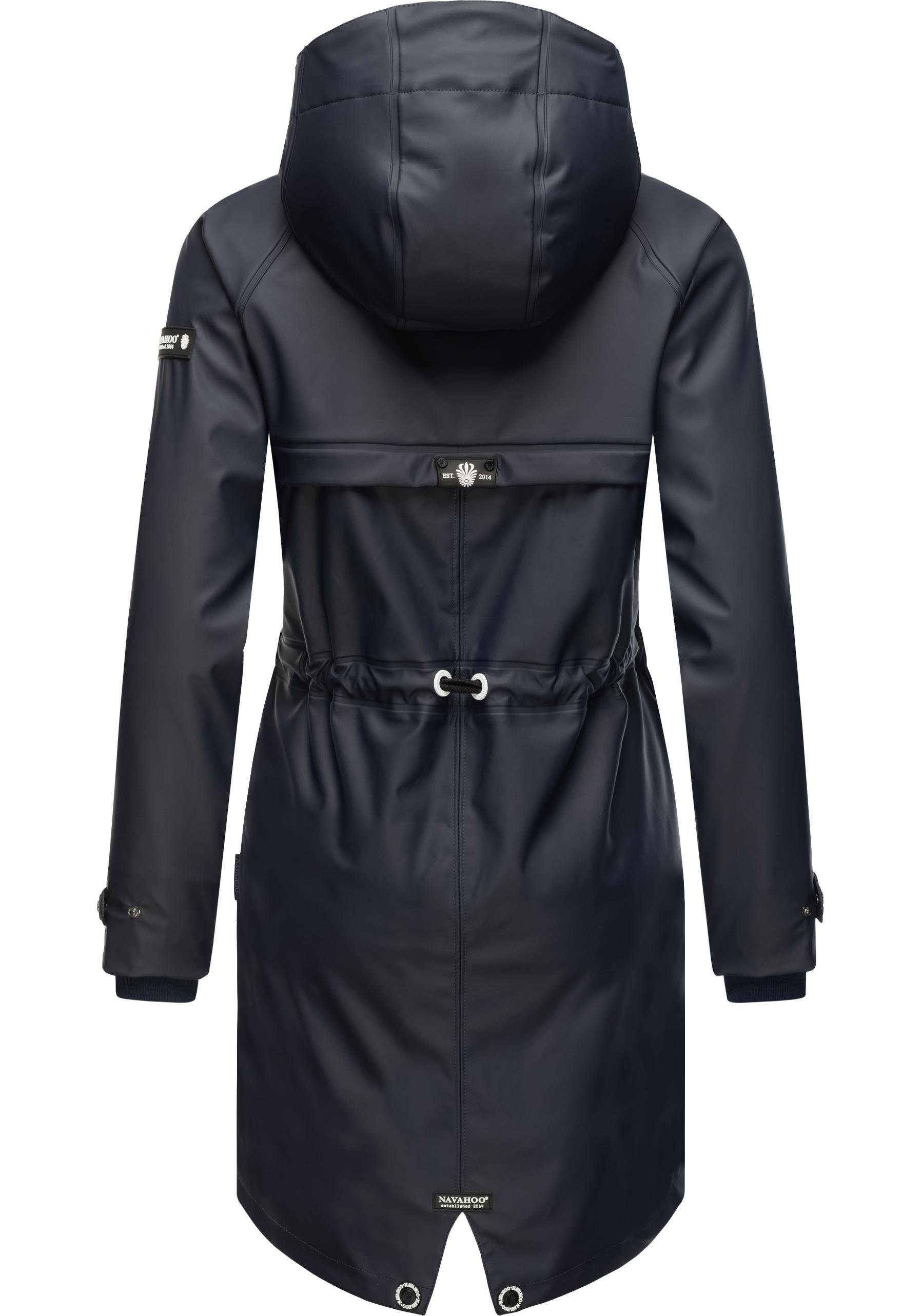 navy Navahoo Rainy Regenmantel mit Damen Regenjacke Flower modischer Kapuze