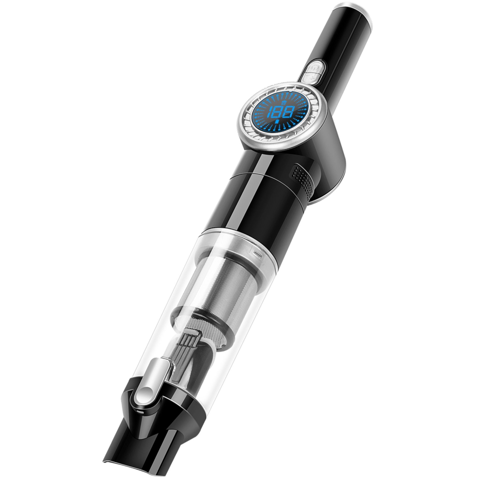TurboTronic by Z-Line Handstaubsauger 15 kpa, 26 Min. Laufzeit, ultra-Leichtgewicht Boden Staubsauger, 90 W, beutellos, kabelloser Sofa Couch Tisch Handsauger mit Ladestation