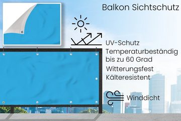 MuchoWow Balkonsichtschutz Blau - Licht - Farben (1-St) Balkonbanner, Sichtschutz für den Balkon, Robustes und wetterfest