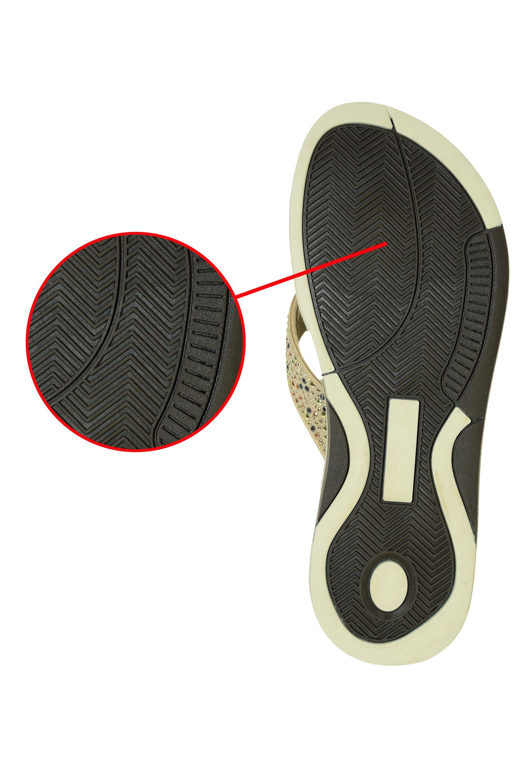 MADSea Midnight Badepantolette Zehentrenner Flip Flop mit Strass