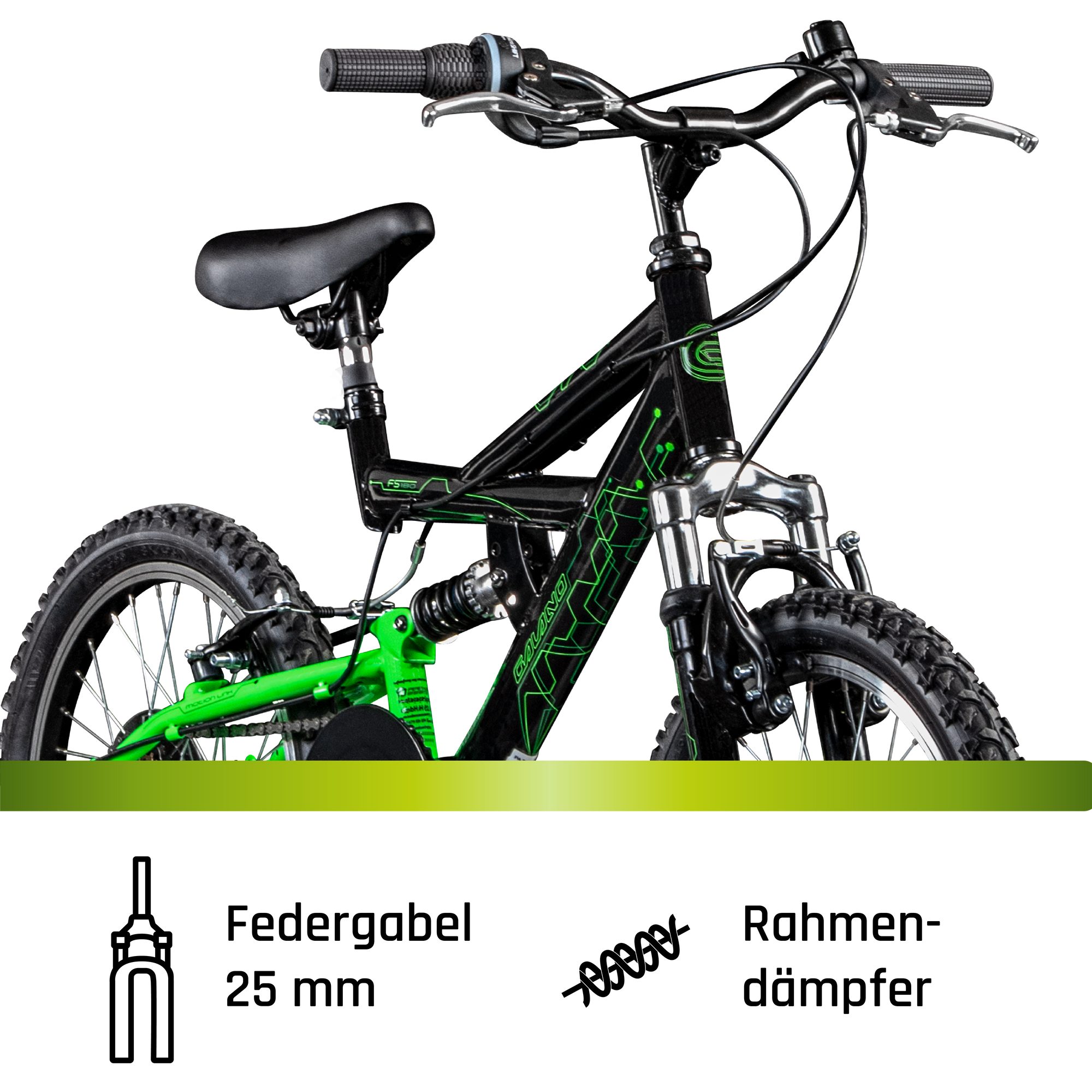 Galano Mountainbike FS180, 6 Gang Saiguan, Kettenschaltung, Kinderfahrrad 6 Gang 18 Zoll ab 5 Jahre 115-130 cm Mountainbike Fully – Bild 4 von 5