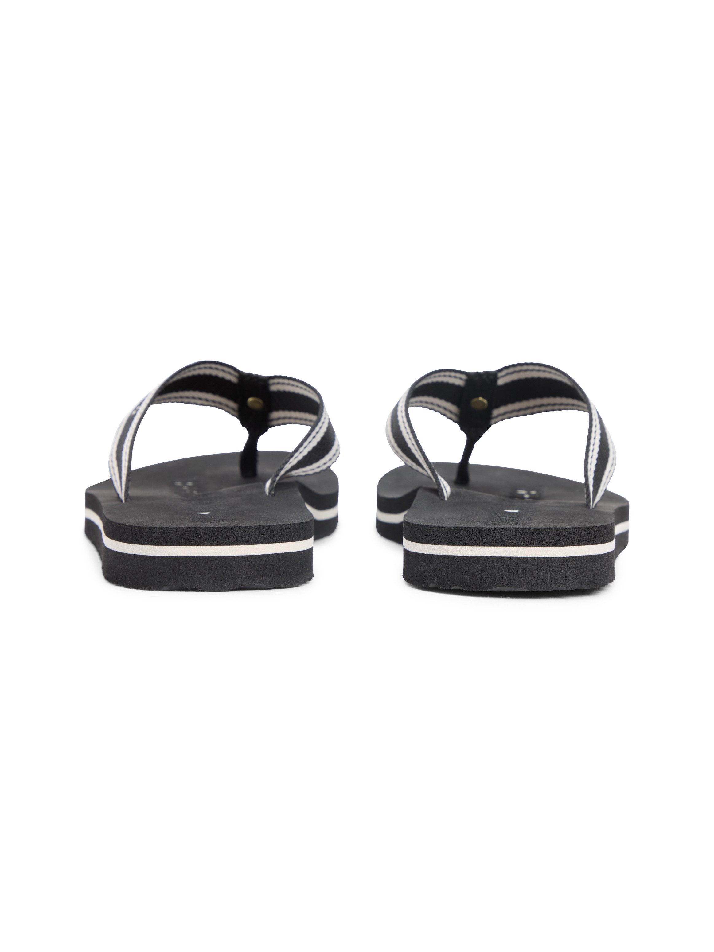 Tommy Hilfiger TH WEBBING SUMMER SANDAL Zehentrenner Sommerschuh, Strandschuh, Dianette mit Streifen und Logoschriftzug