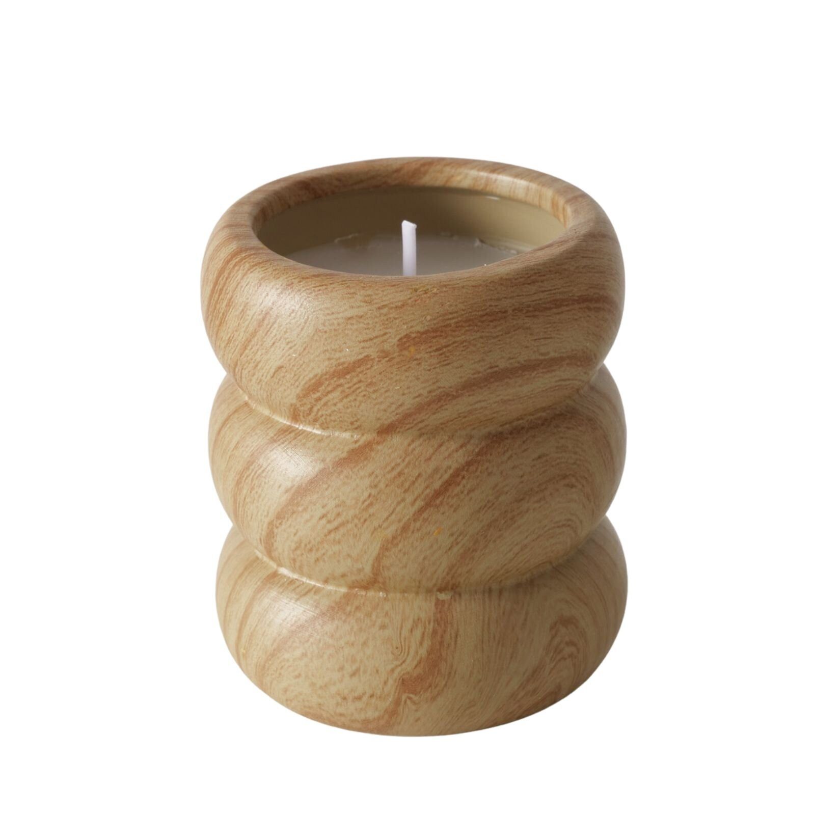 BOLTZE GRUPPE GmbH Formkerze Verzierte Keramikkerze LEANO, Ø 6,5 cm (Dekokerze, Dekokerze)